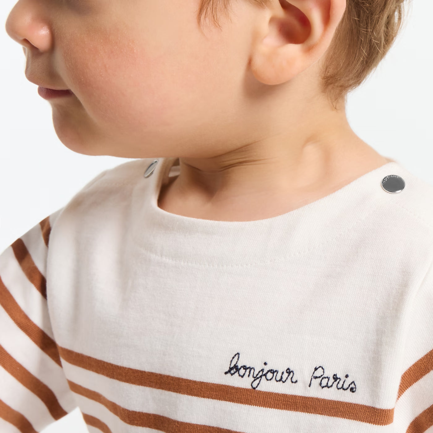 Baby boy sailor top - white/beige
