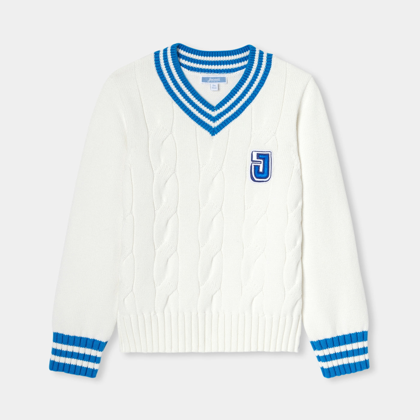 Children cotton cricket sweater - blanc doux jacadi