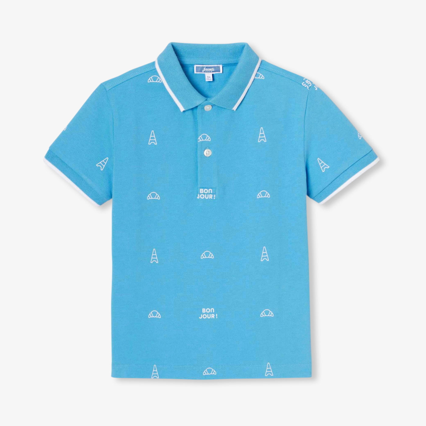 Boy polo shirt in cotton piqué - ciel