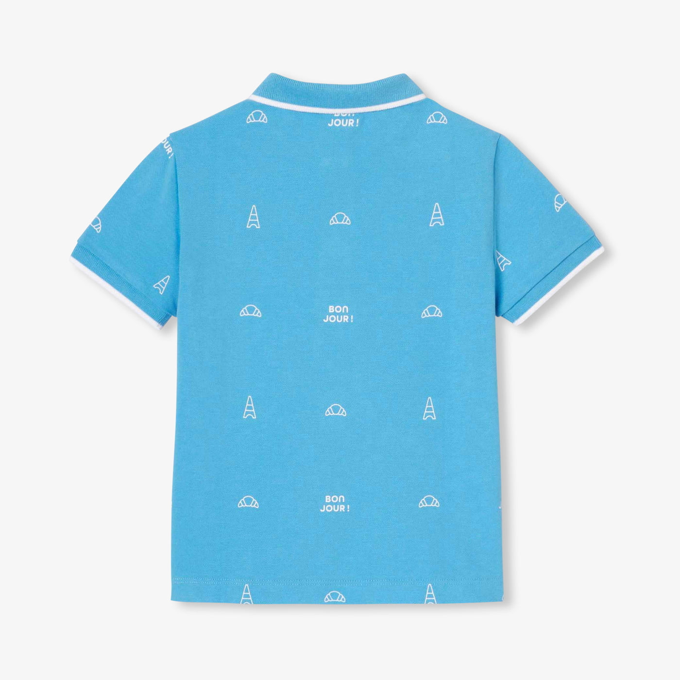 Boy polo shirt in cotton piqué - ciel