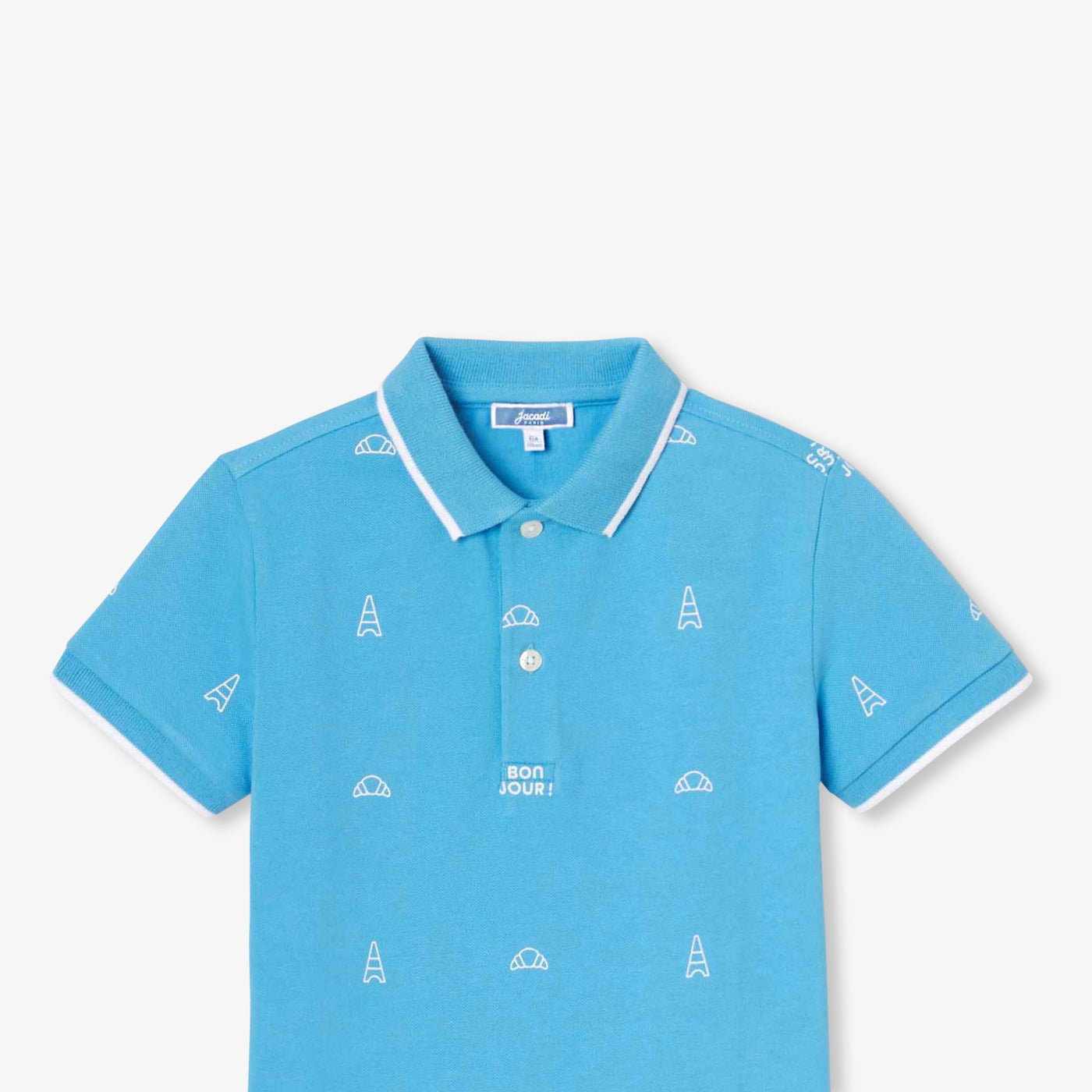 Boy polo shirt in cotton piqué - ciel