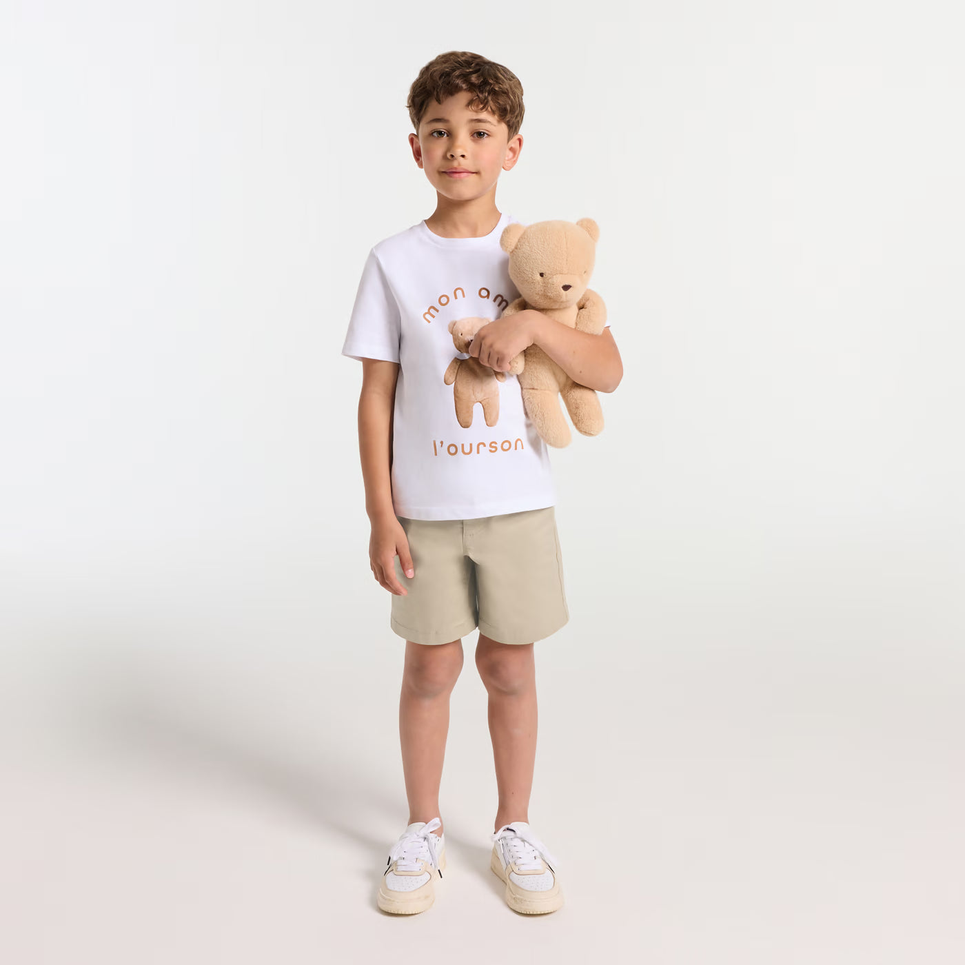 Boys' Bermuda shorts in twill - beige