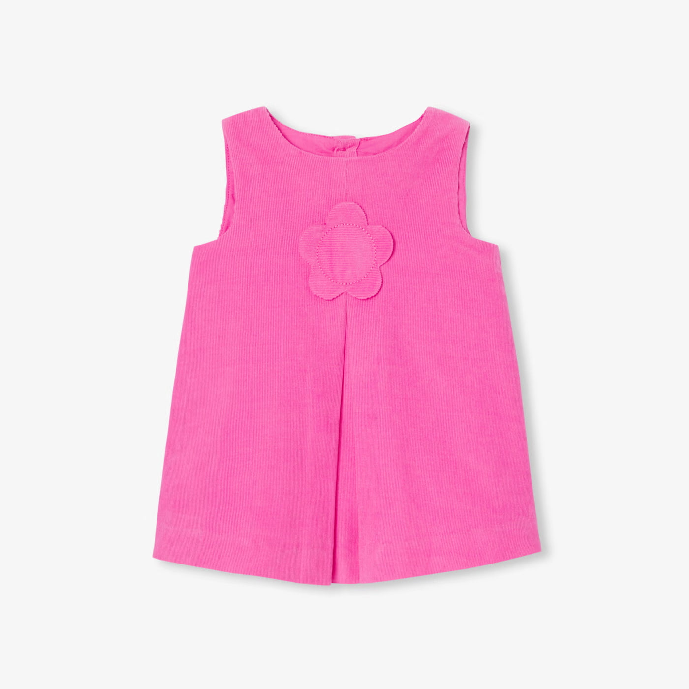Baby girl's velvet pinafore dress - geranium