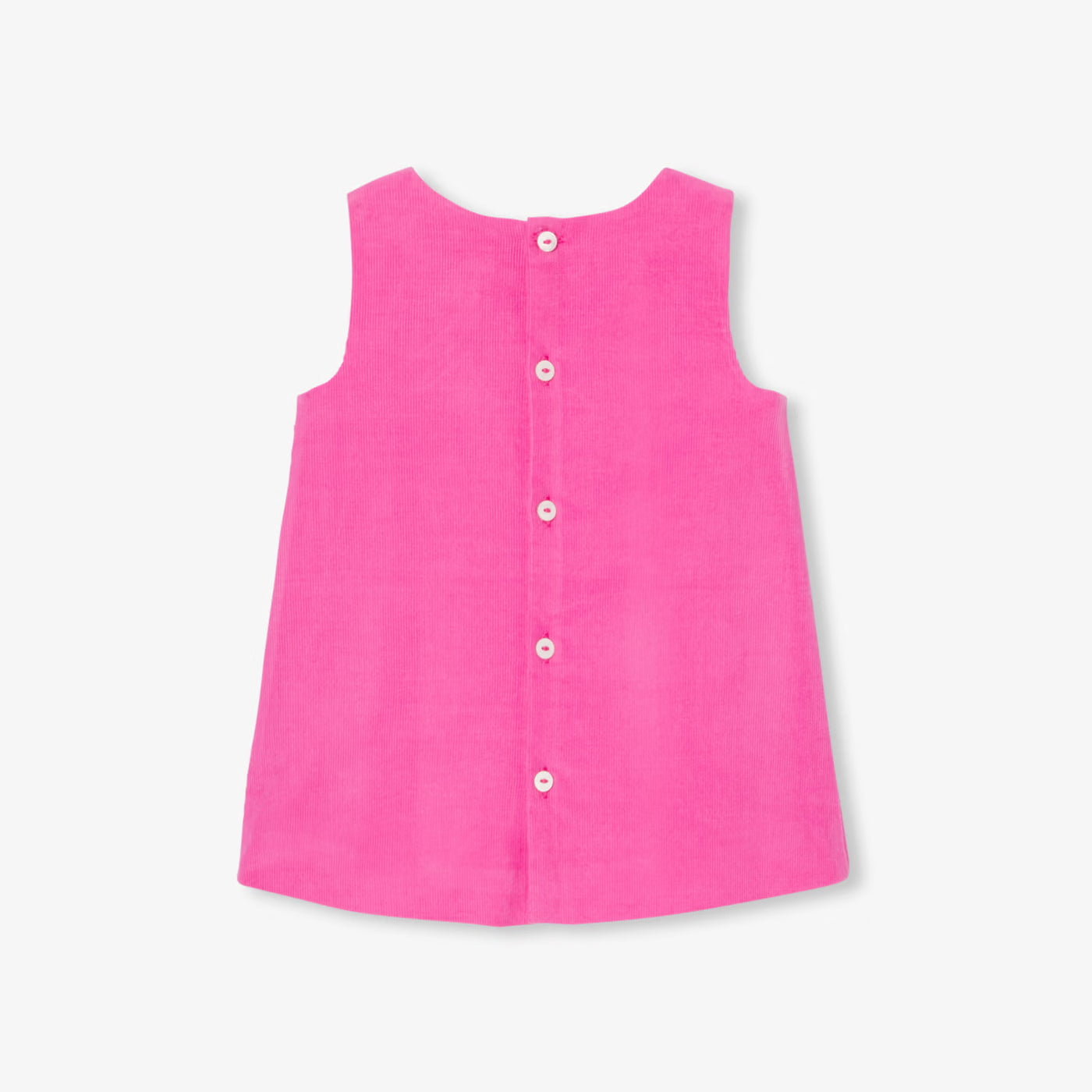 Baby girl's velvet pinafore dress - geranium