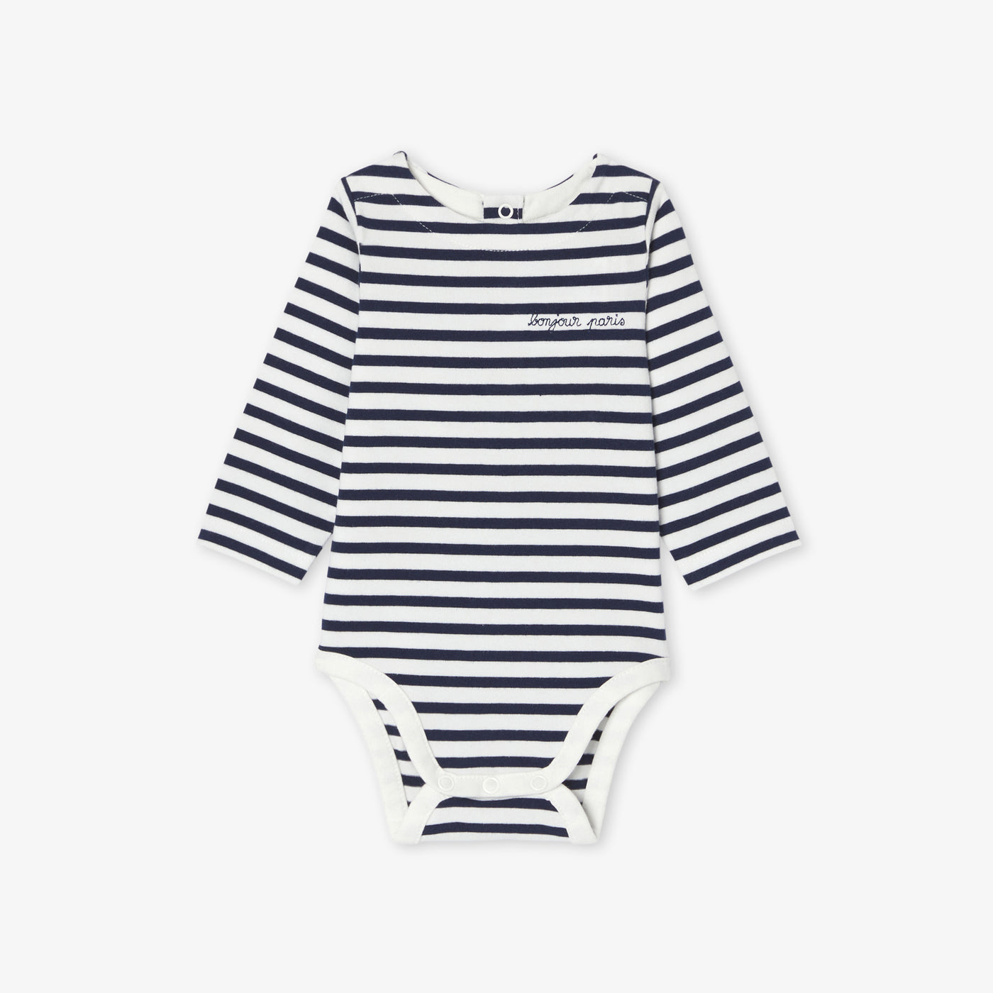 Baby bodysuit in striped jersey - blanc/bleu