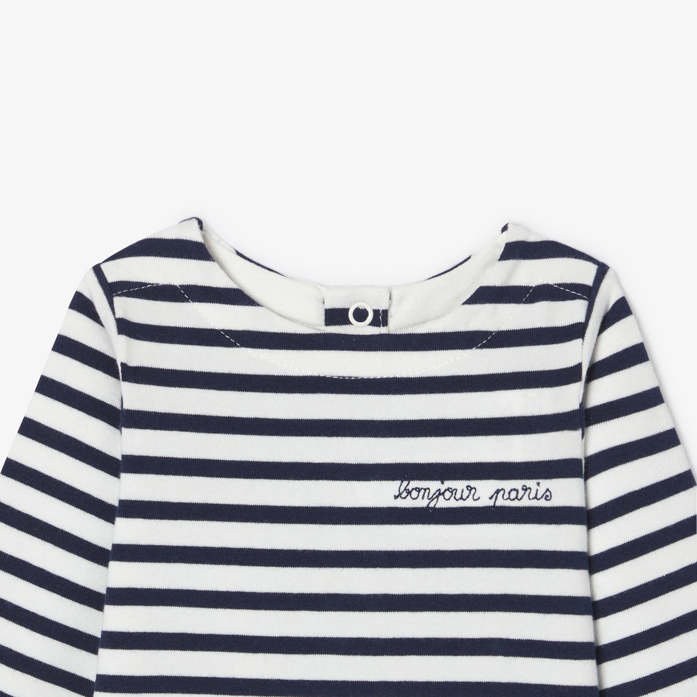 Baby bodysuit in striped jersey - blanc/bleu