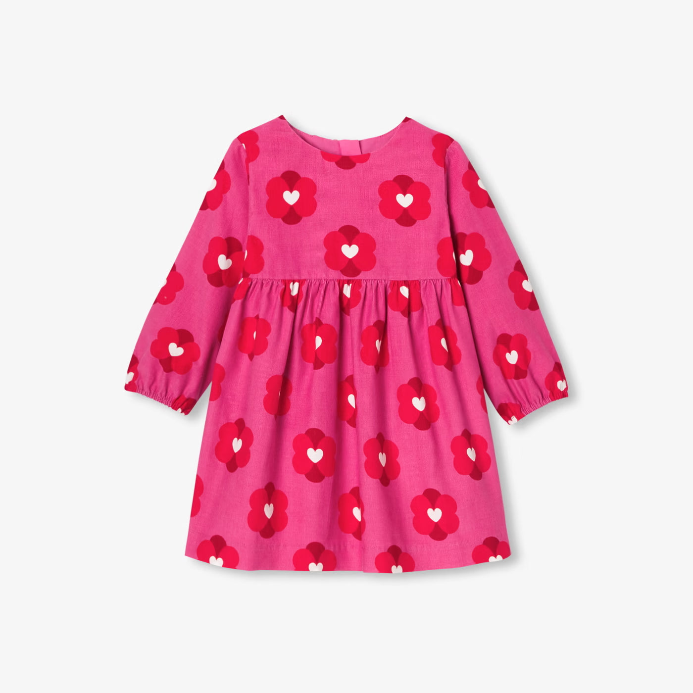 Baby girl dress in velvet milleraies - rose/multico