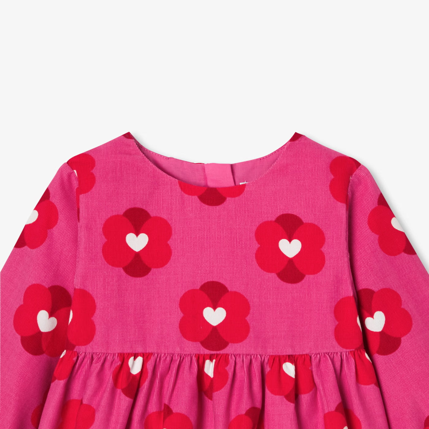 Baby girl dress in velvet milleraies - rose/multico