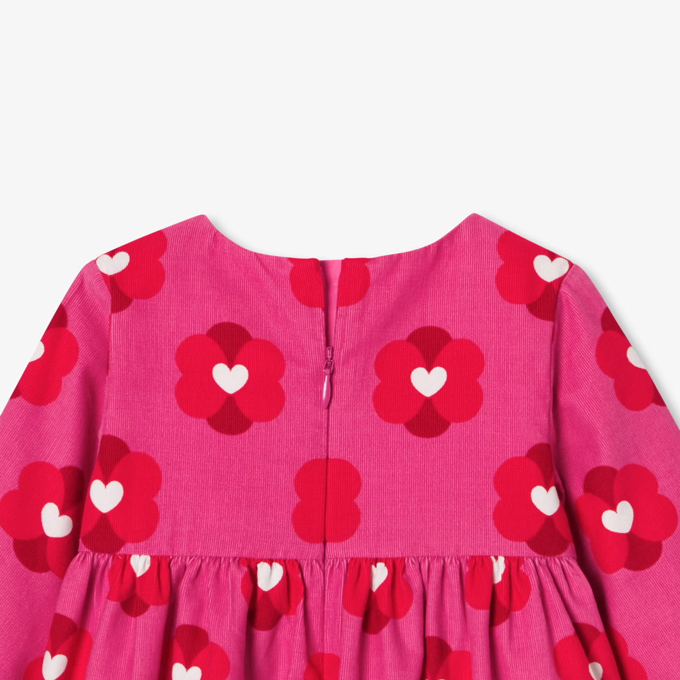 Baby girl dress in velvet milleraies - rose/multico