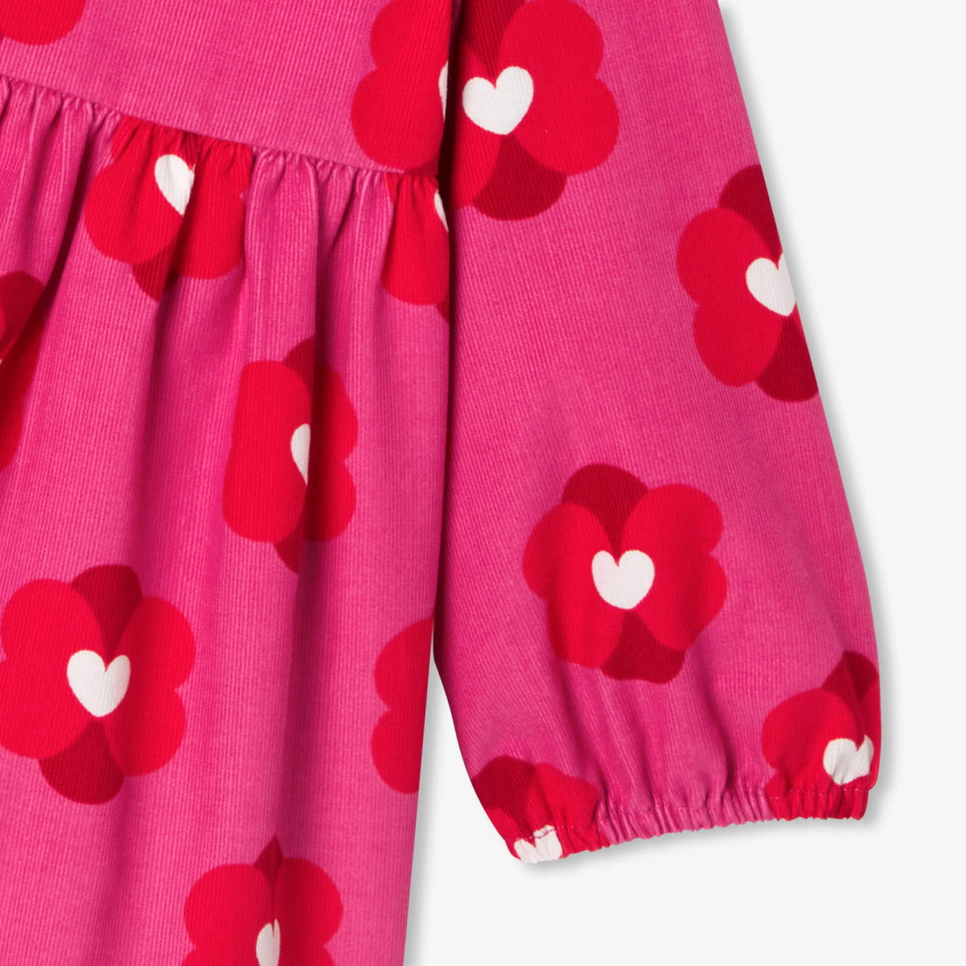 Baby girl dress in velvet milleraies - rose/multico