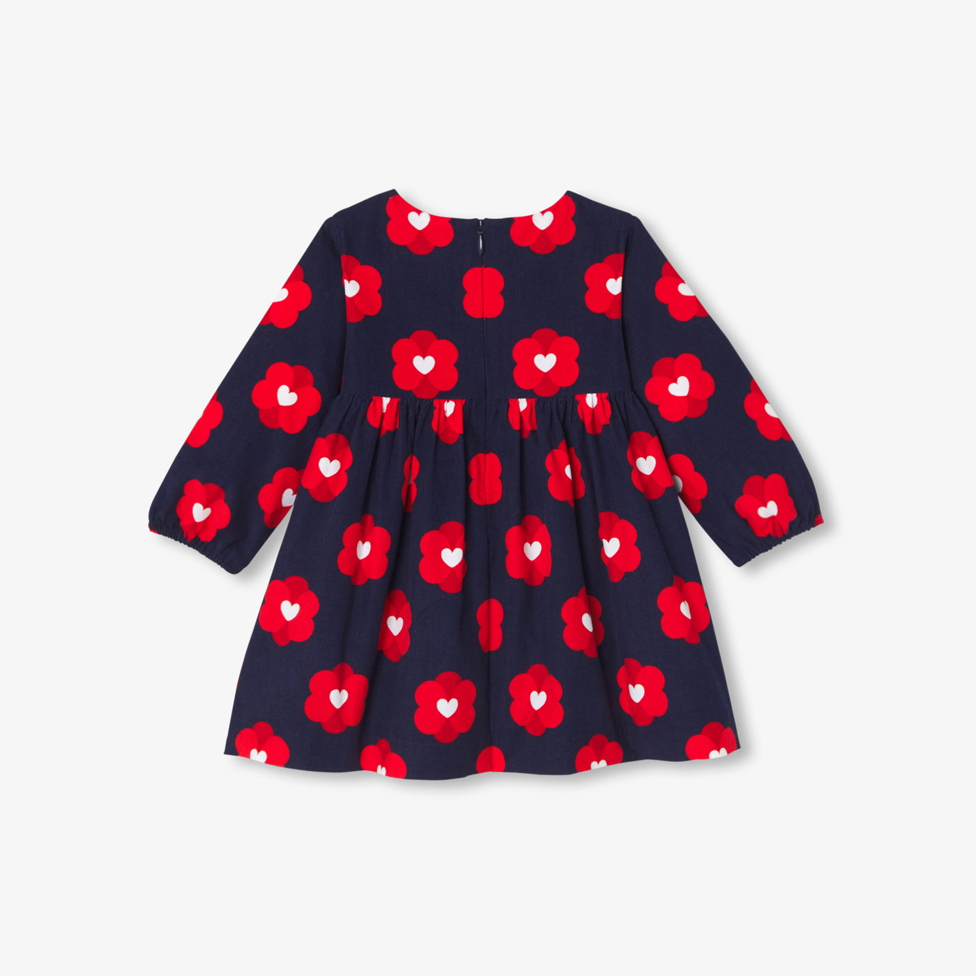 Baby girl dress in velvet milleraies - marine/multico
