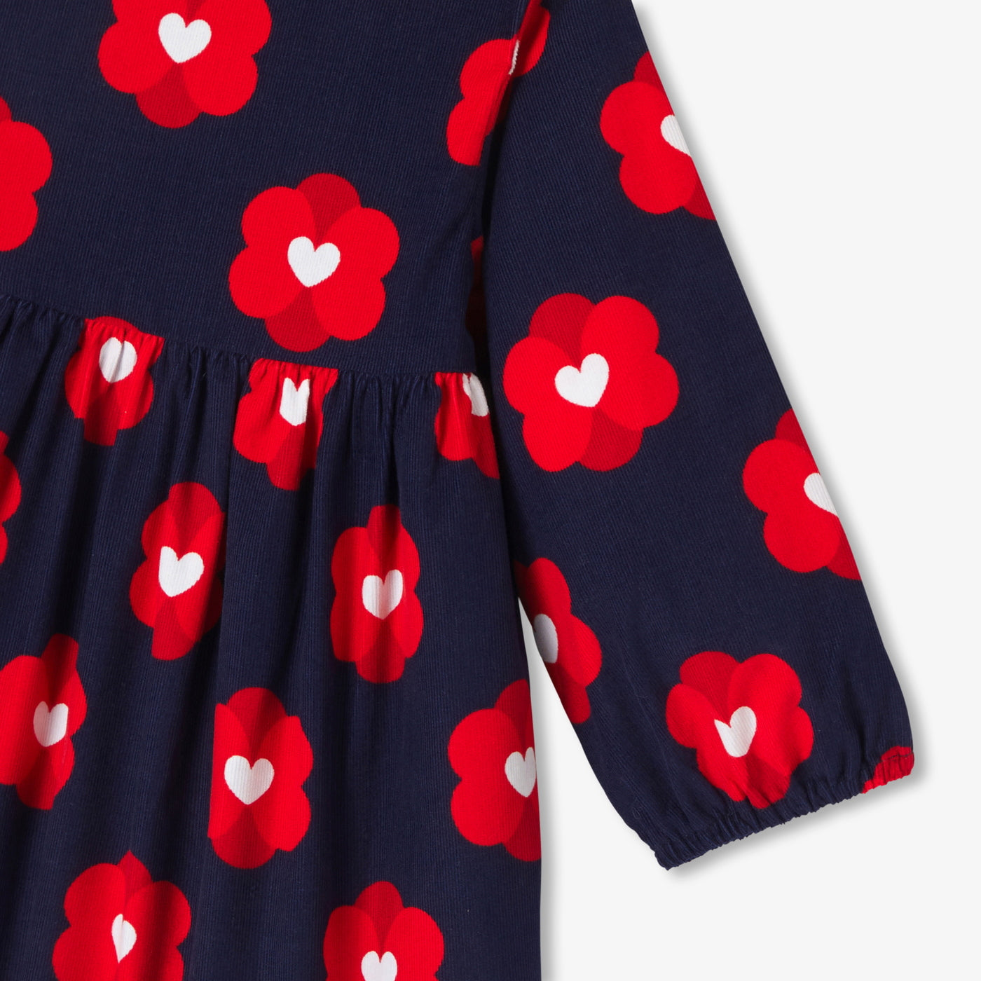 Baby girl dress in velvet milleraies - marine/multico