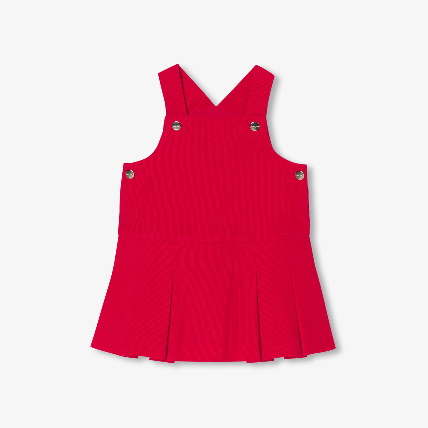 Baby girl velvet pinafore dress - coquelicot
