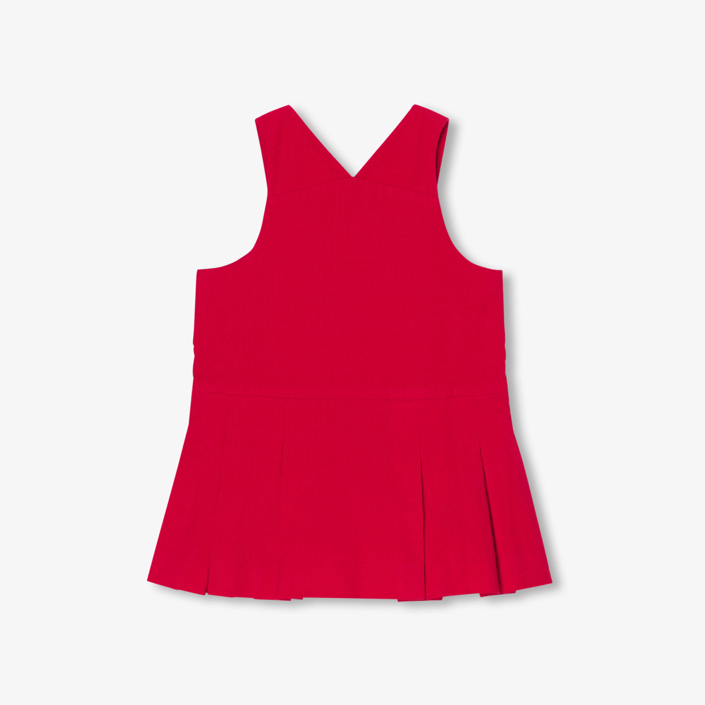 Baby girl velvet pinafore dress - coquelicot