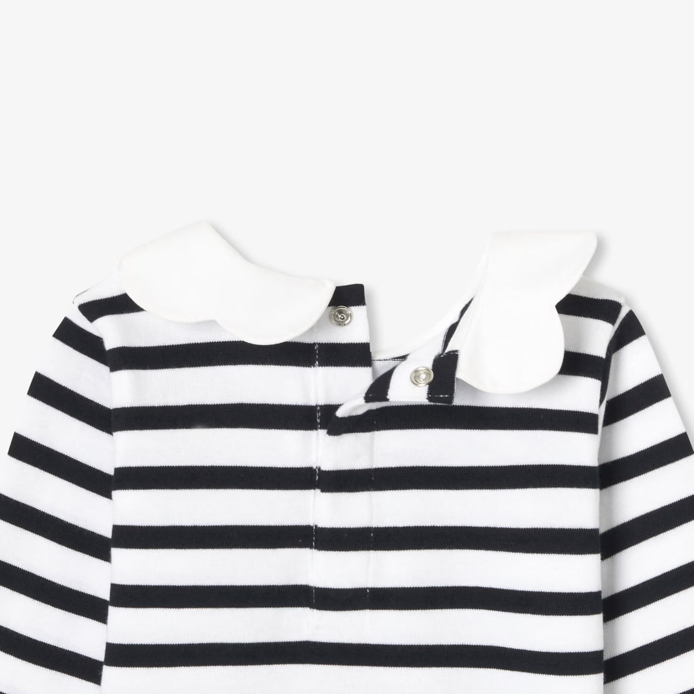 Baby girl Breton tee - blanc/marine