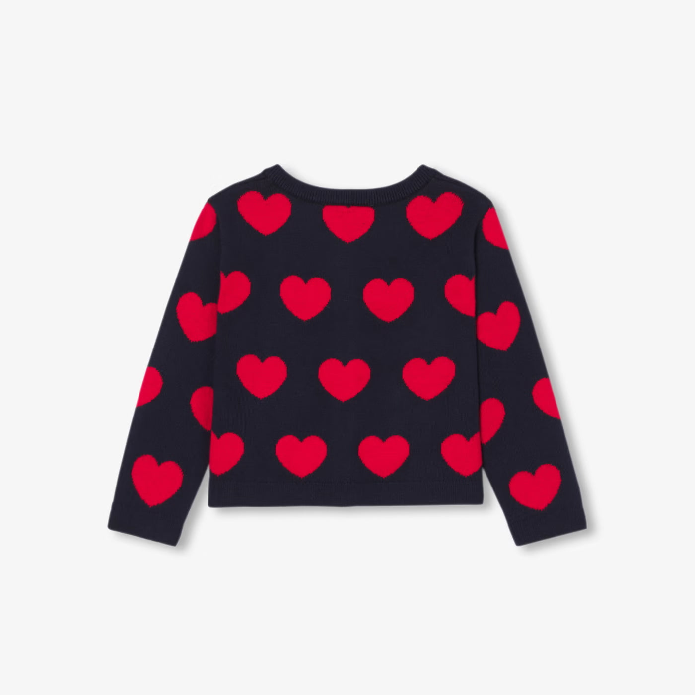 Baby girl heart cotton cardigan - marine/rouge