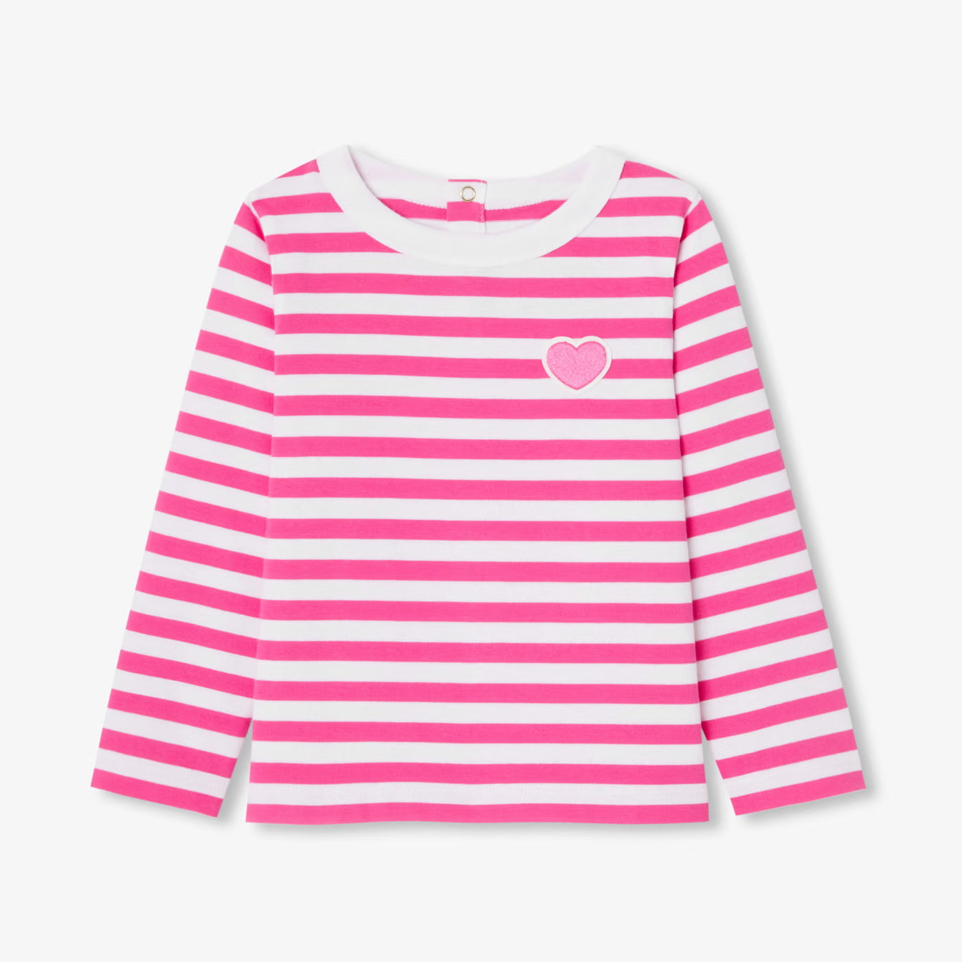 Girl jersey sailor tee - blanc/rose