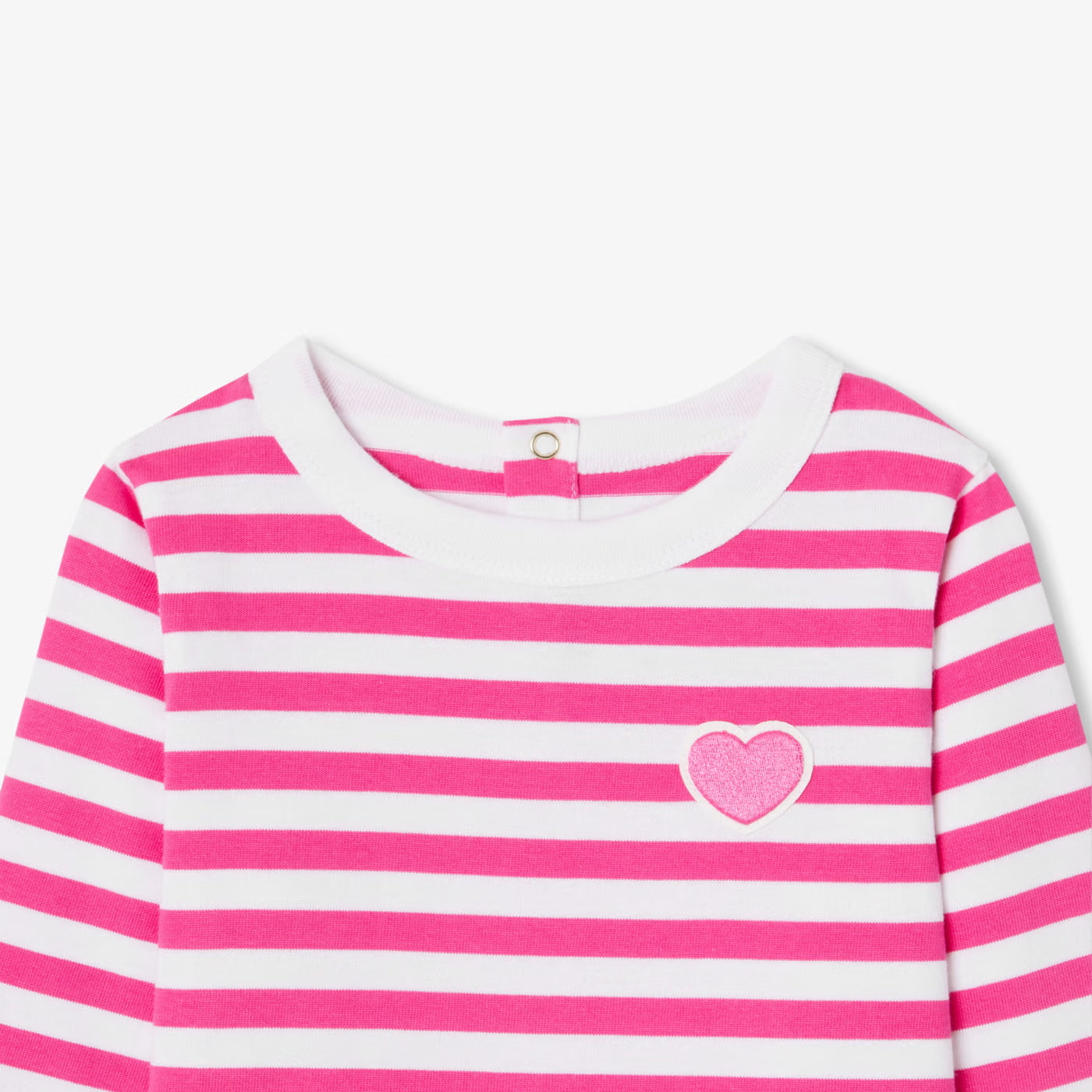 Girl jersey sailor tee - blanc/rose