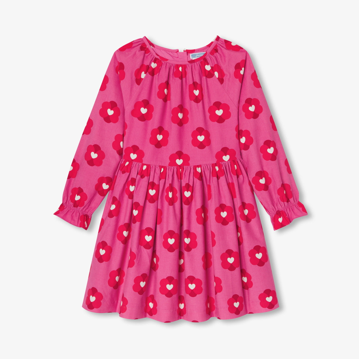 Girl dress in milleraies velvet - rose/multico