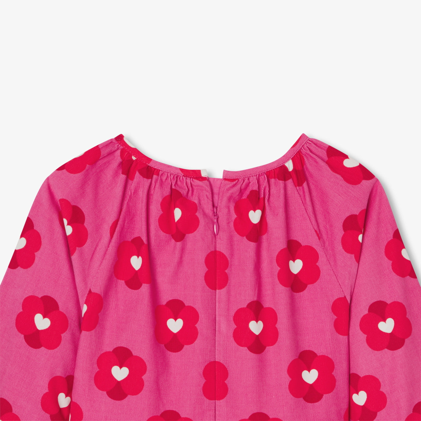 Girl dress in milleraies velvet - rose/multico