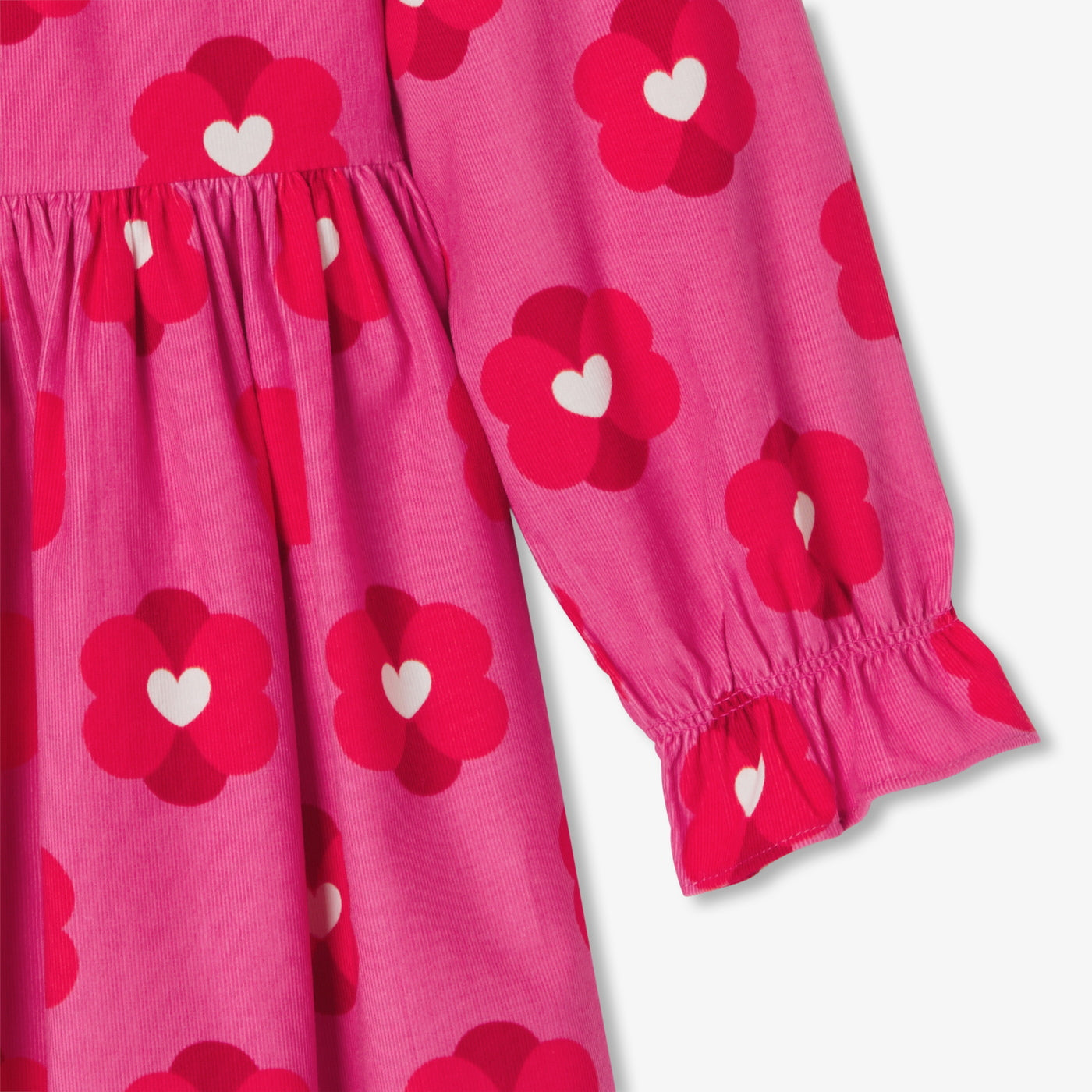 Girl dress in milleraies velvet - rose/multico