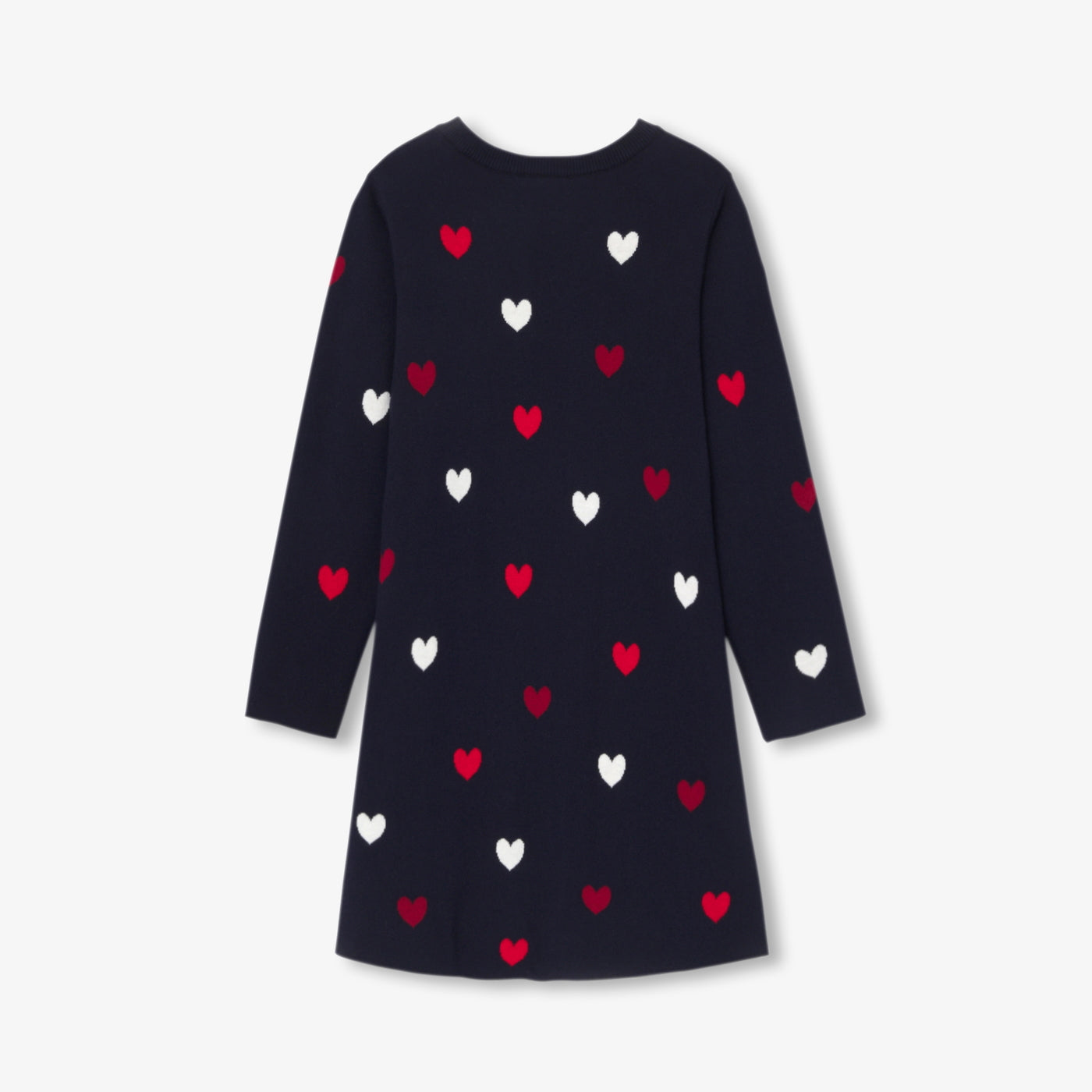 Girl jersey knit dress - marine/multico