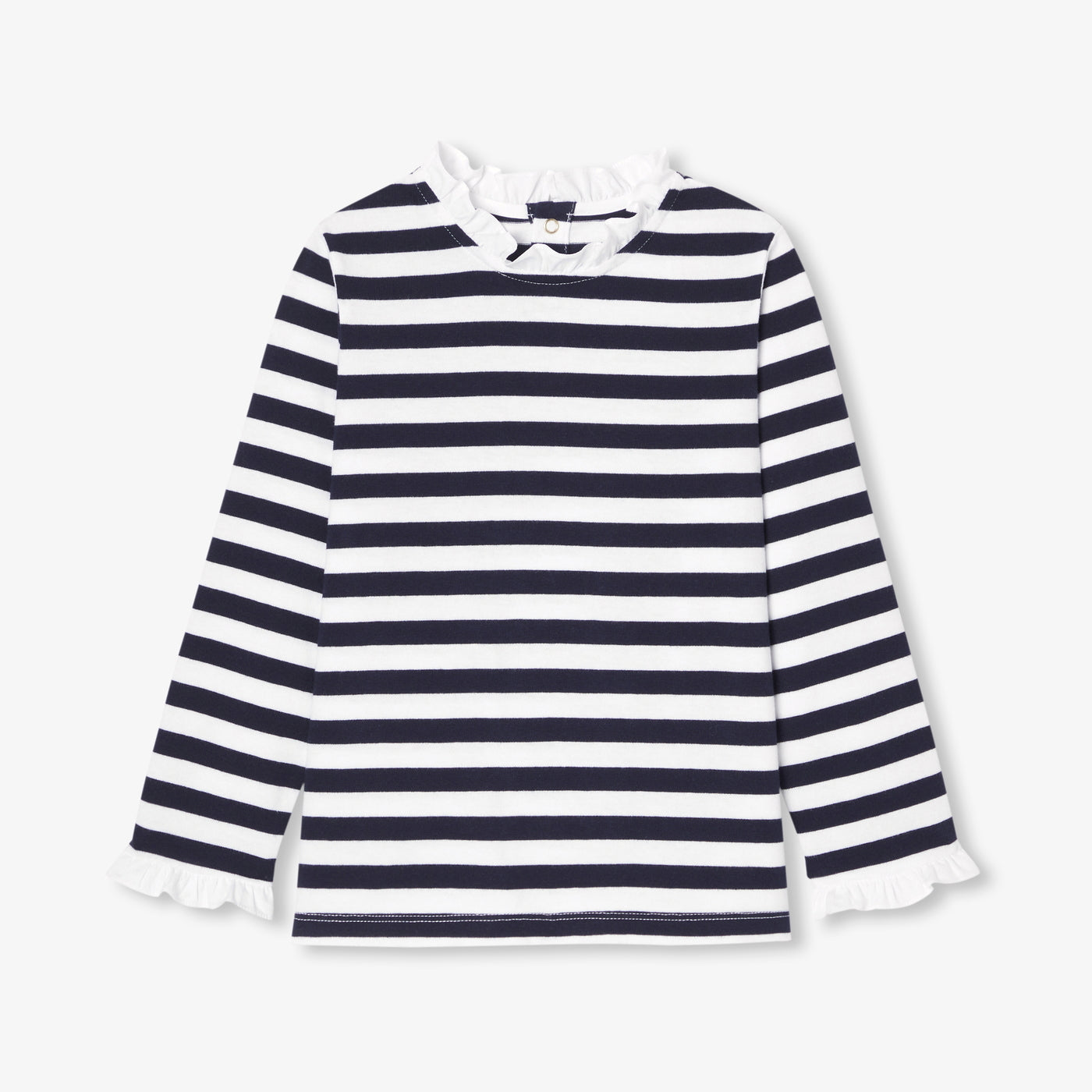 Girl long-sleeved T-shirt - blanc/marine