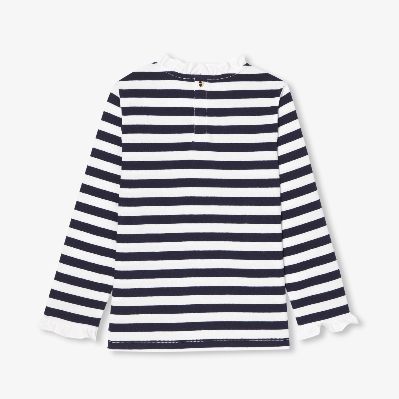 Girl long-sleeved T-shirt - blanc/marine