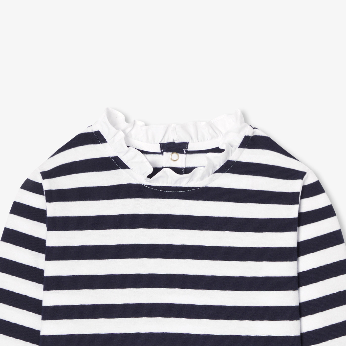 Girl long-sleeved T-shirt - blanc/marine