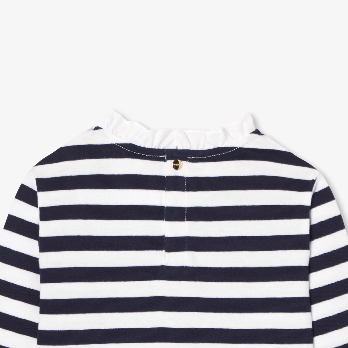 Girl long-sleeved T-shirt - blanc/marine