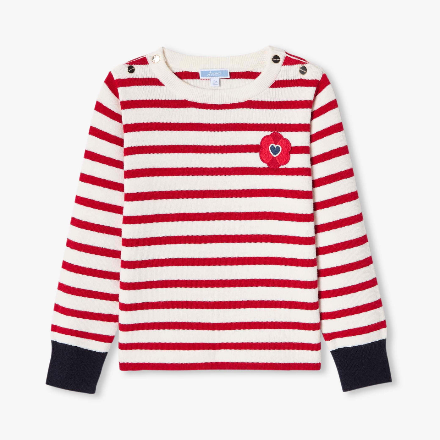 Girl striped sweater - white/red