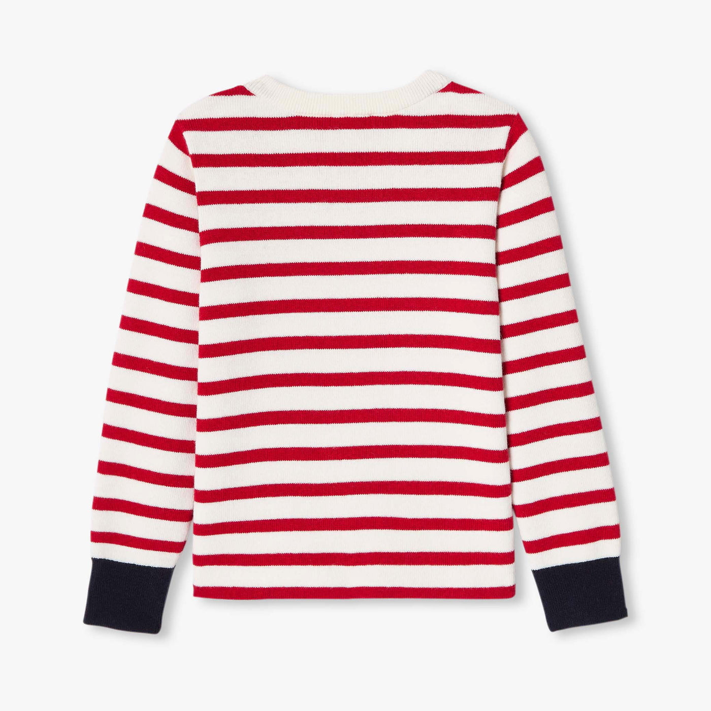 Girl striped sweater - white/red