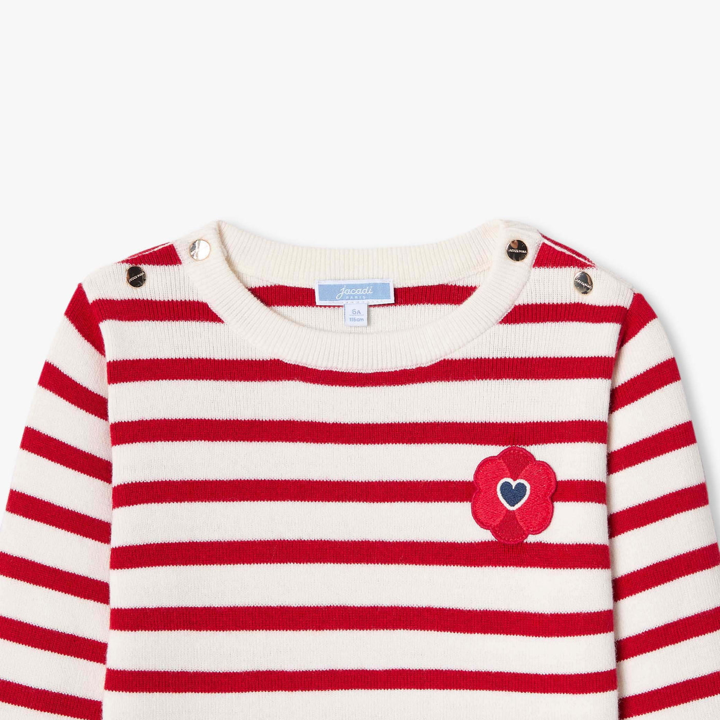 Girl striped sweater - white/red