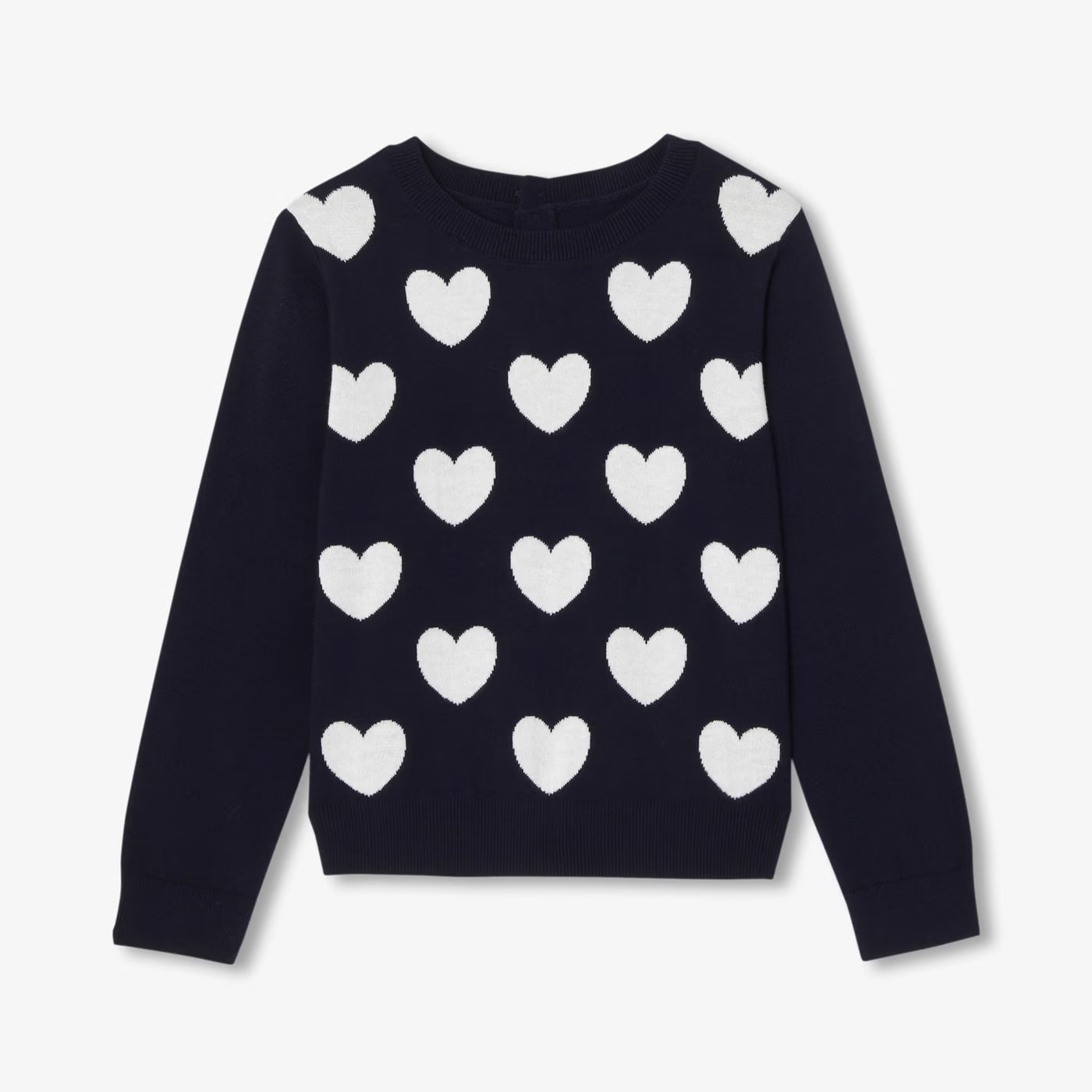 Girl cotton jumper - marine/multico