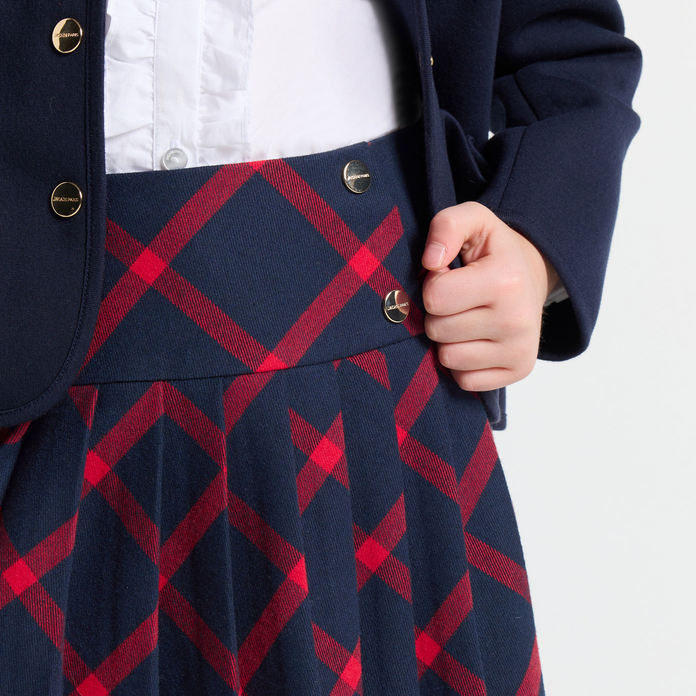 Girl plaid skirt - marine/rouge