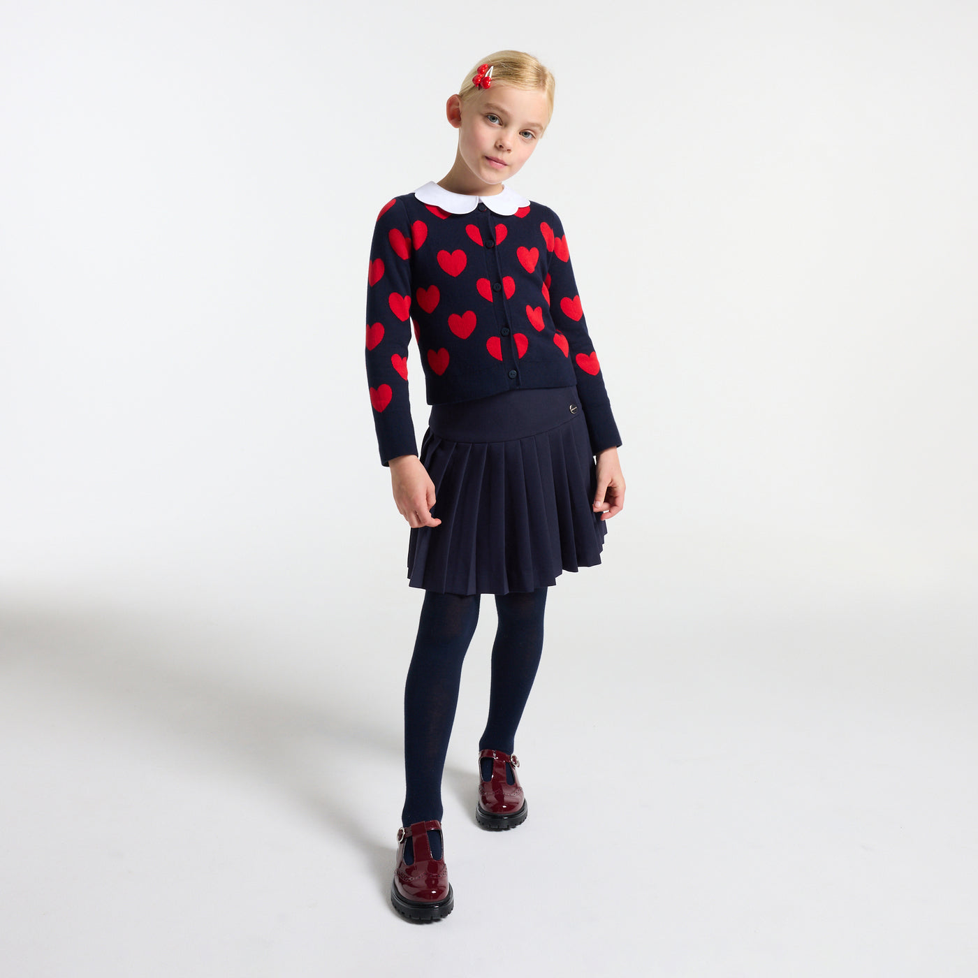 Girl pleated crepe skirt - marine jacadi