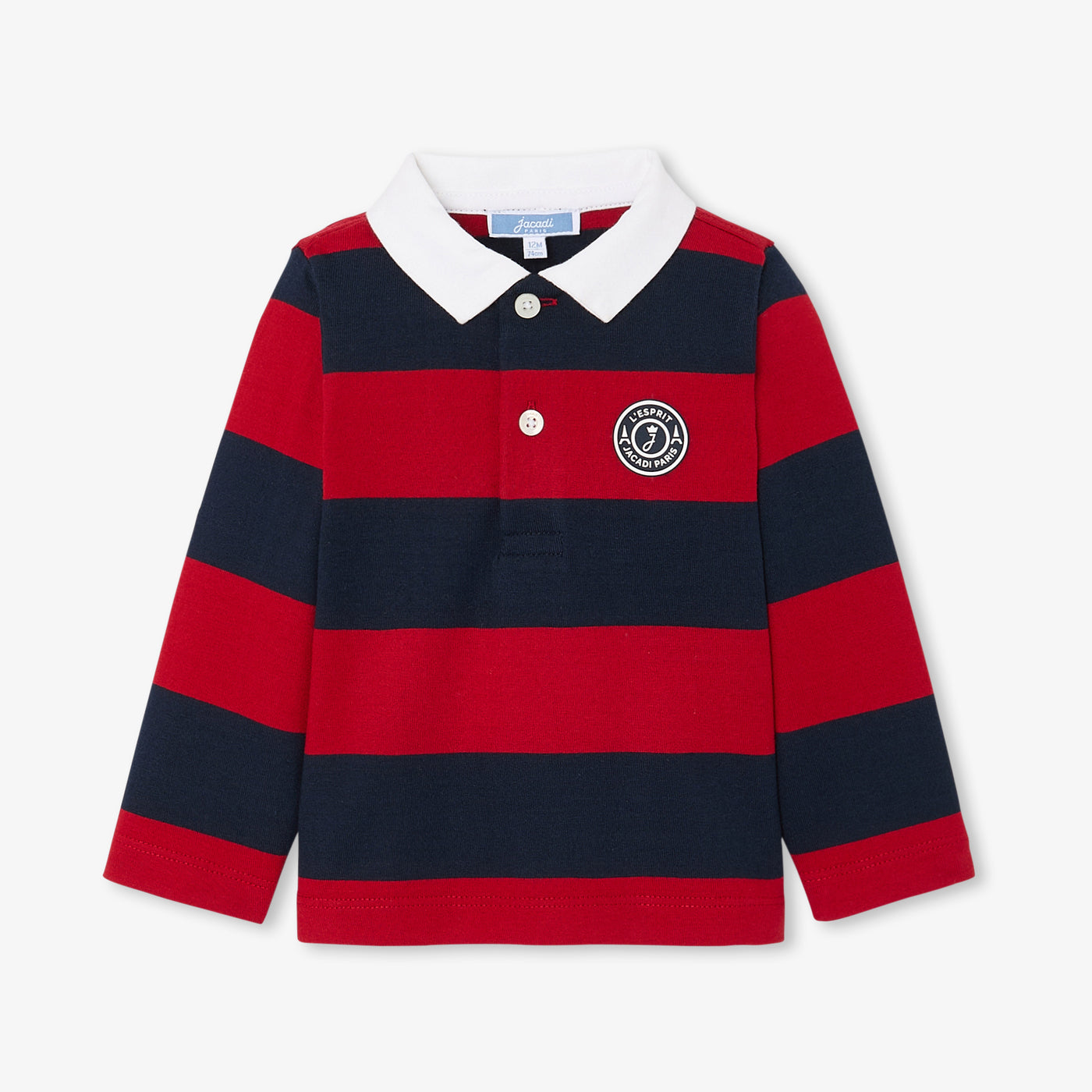 Baby boy long-sleeved polo shirt - blanc/multico