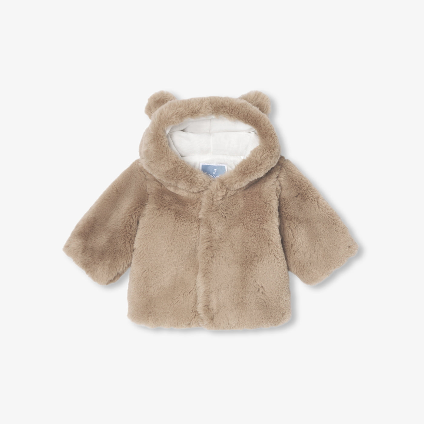 Baby coat in faux fur - marron clair
