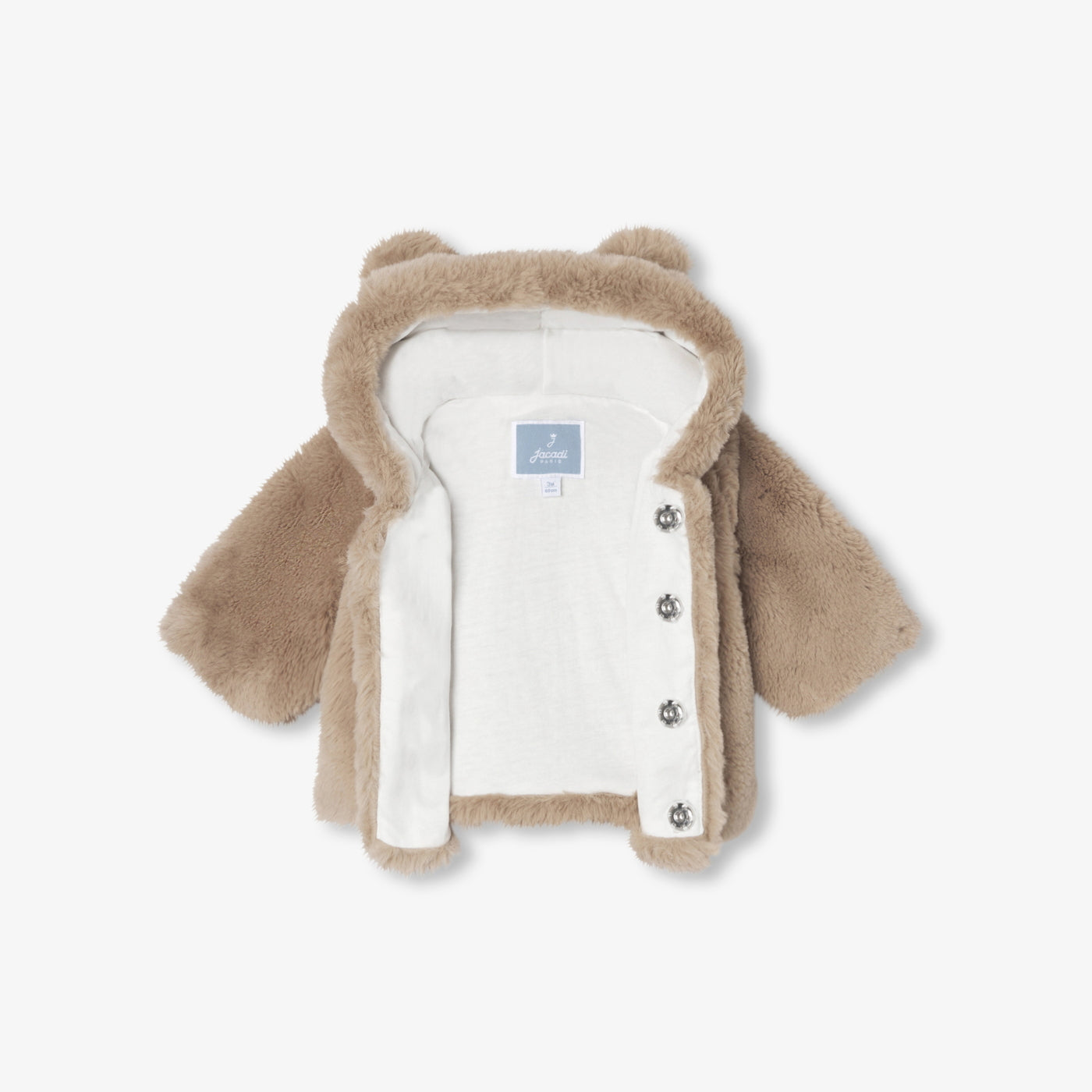 Baby coat in faux fur - marron clair