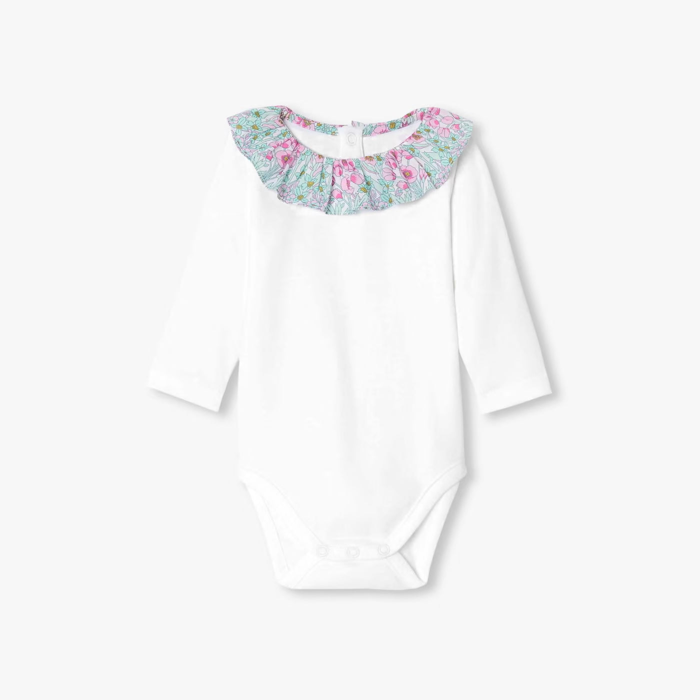 Baby girl long sleeve bodysuit - blanc/vert