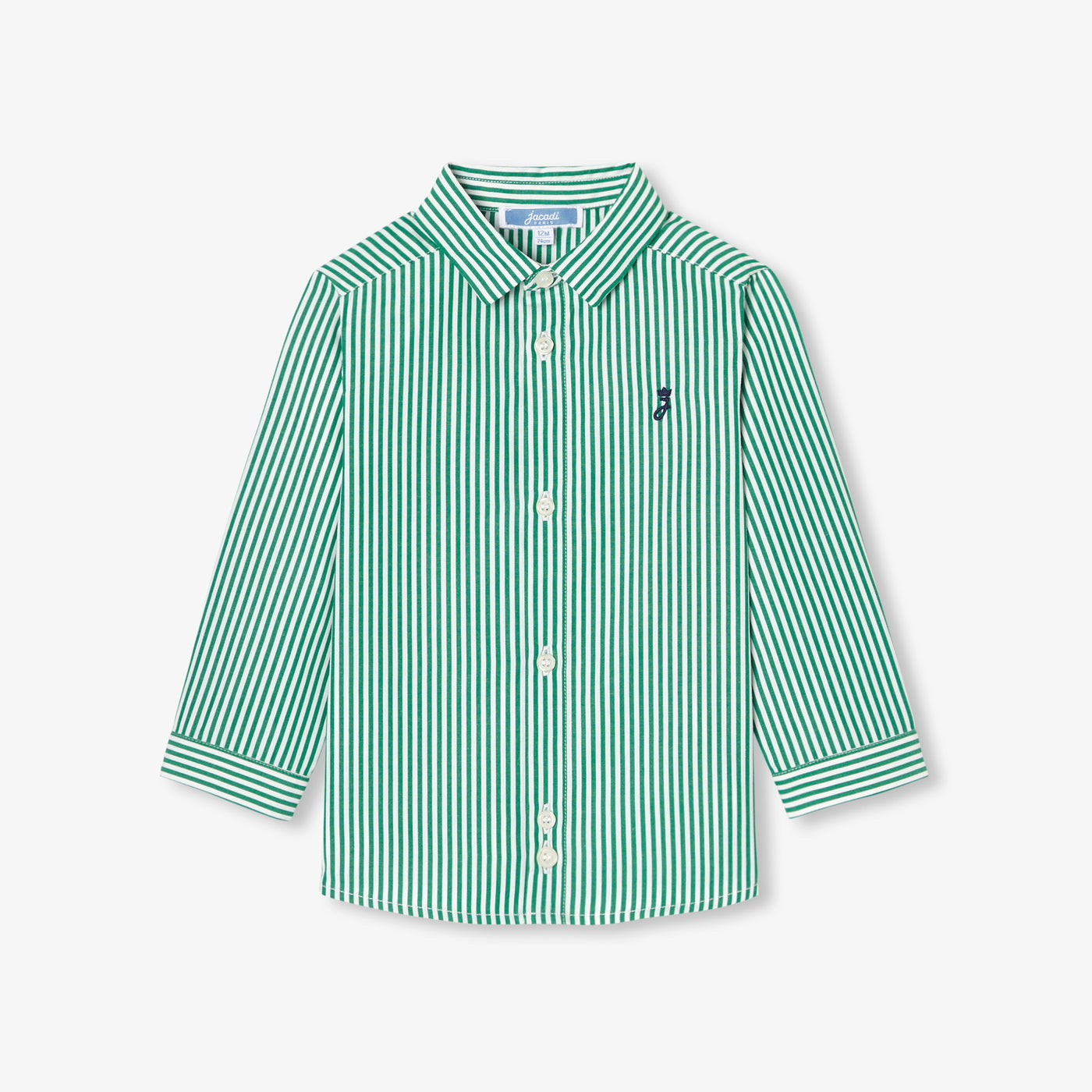 Baby boy shirt in poplin - blanc/vert