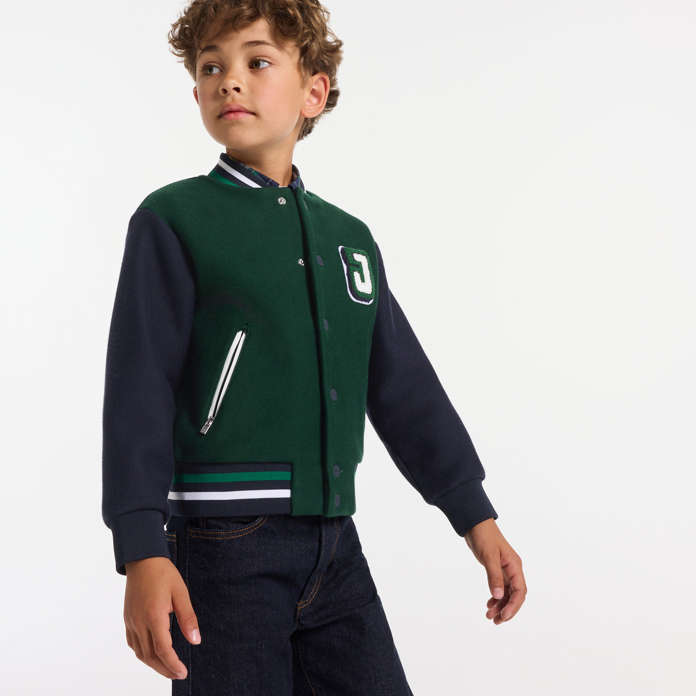 Boy Varsity jacket jacket - marine/vert