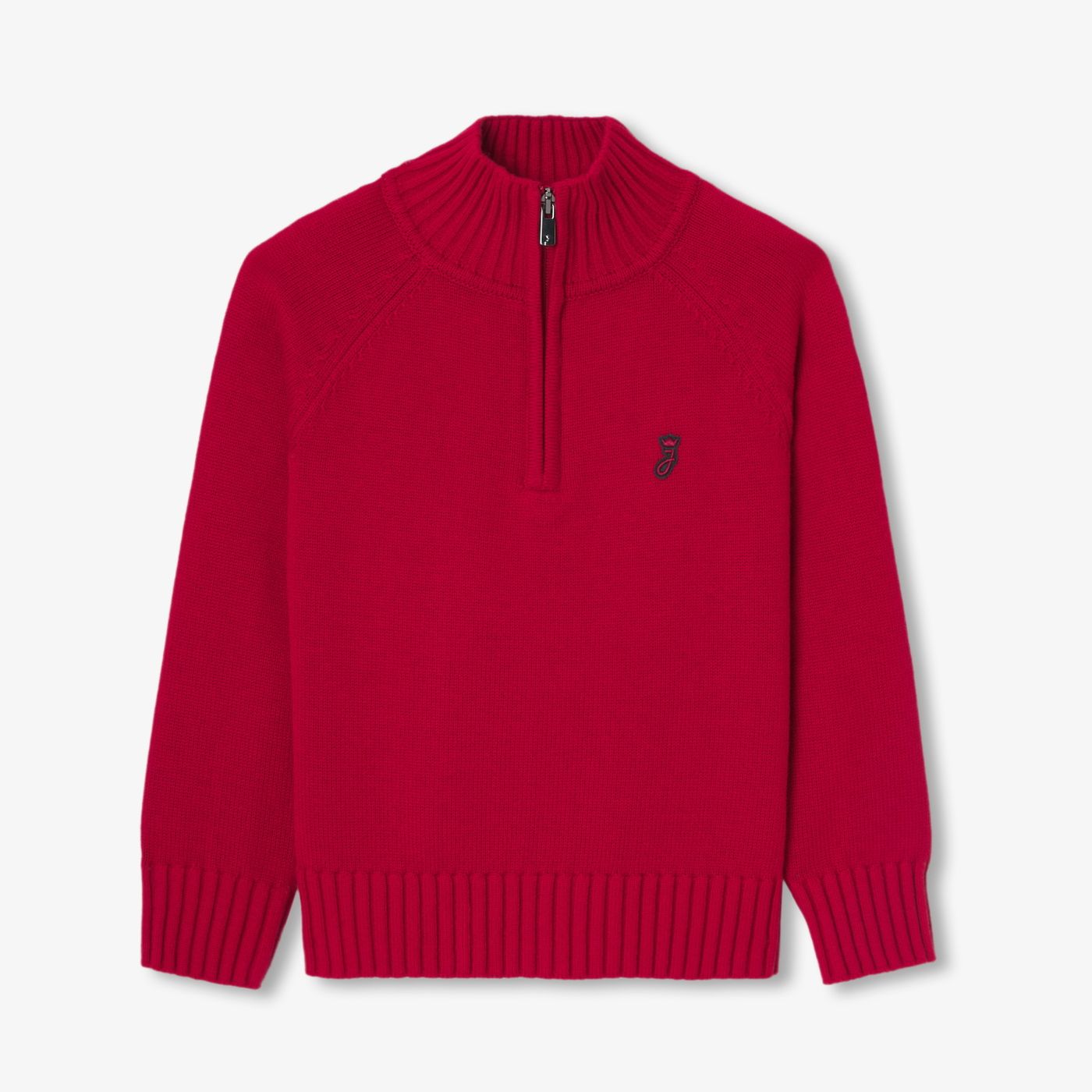 Boy sweater with trucker collar - rouge rubis