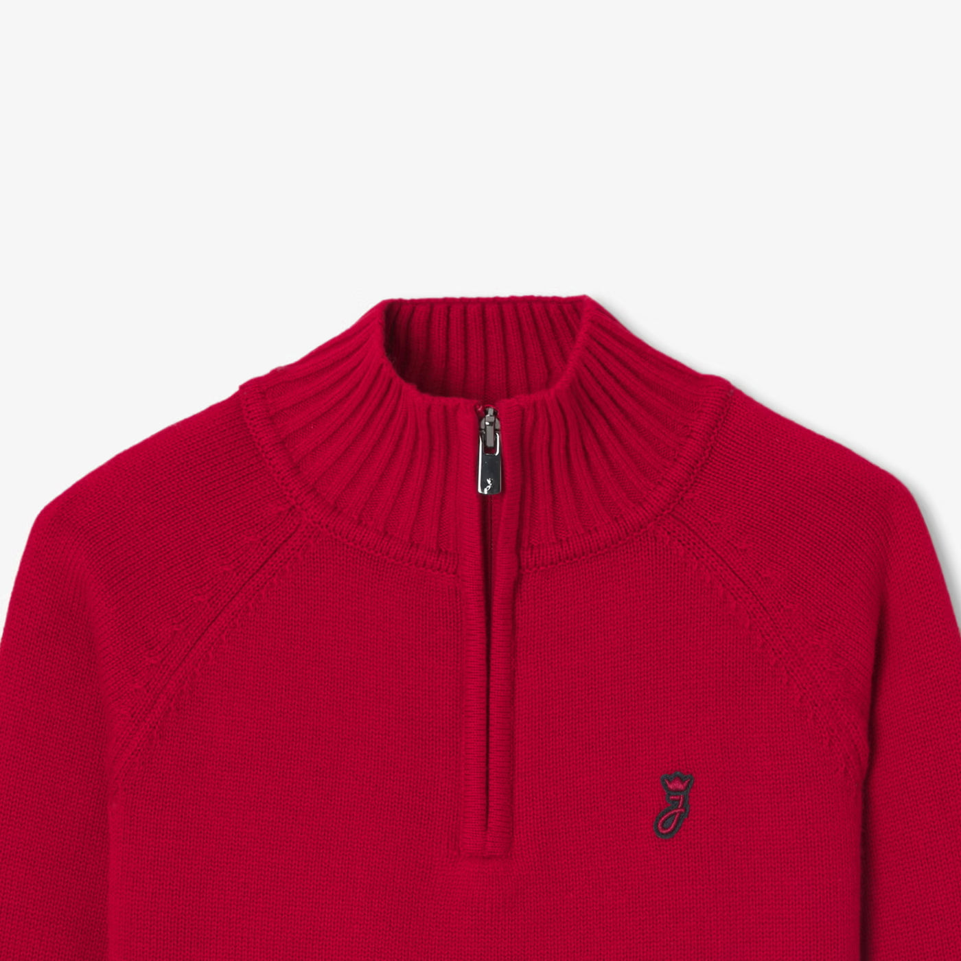 Boy sweater with trucker collar - rouge rubis