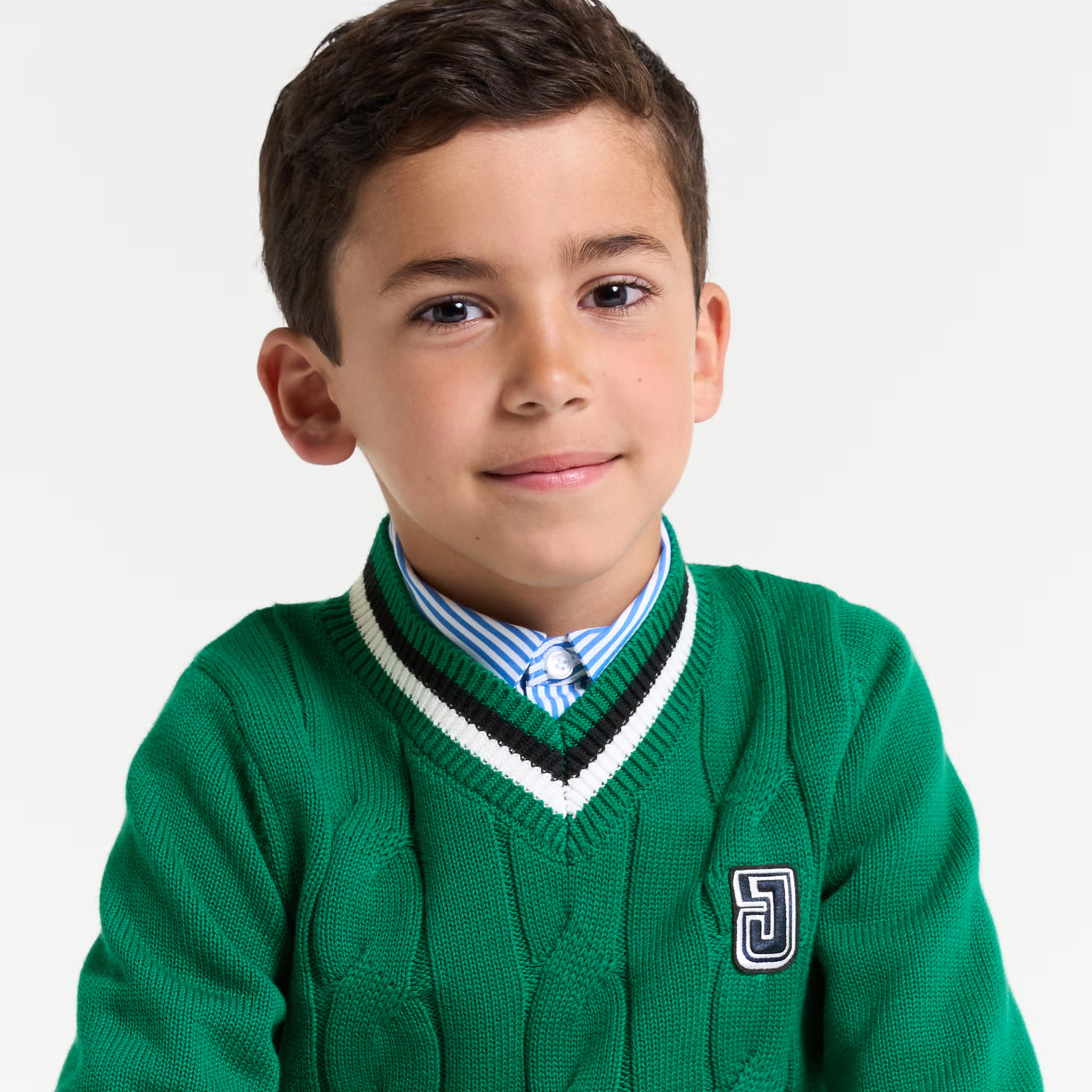 Children cotton cricket sweater - vert fonce