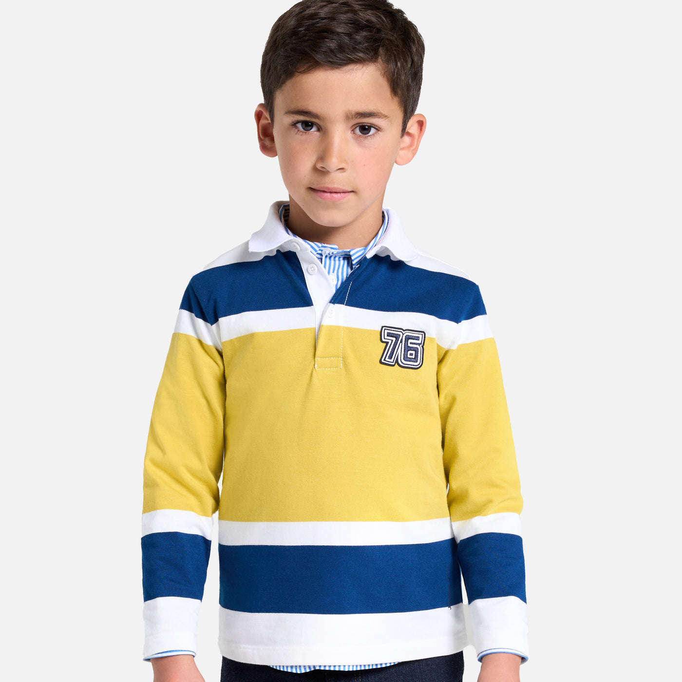 Boy polo shirt - blanc/jaune