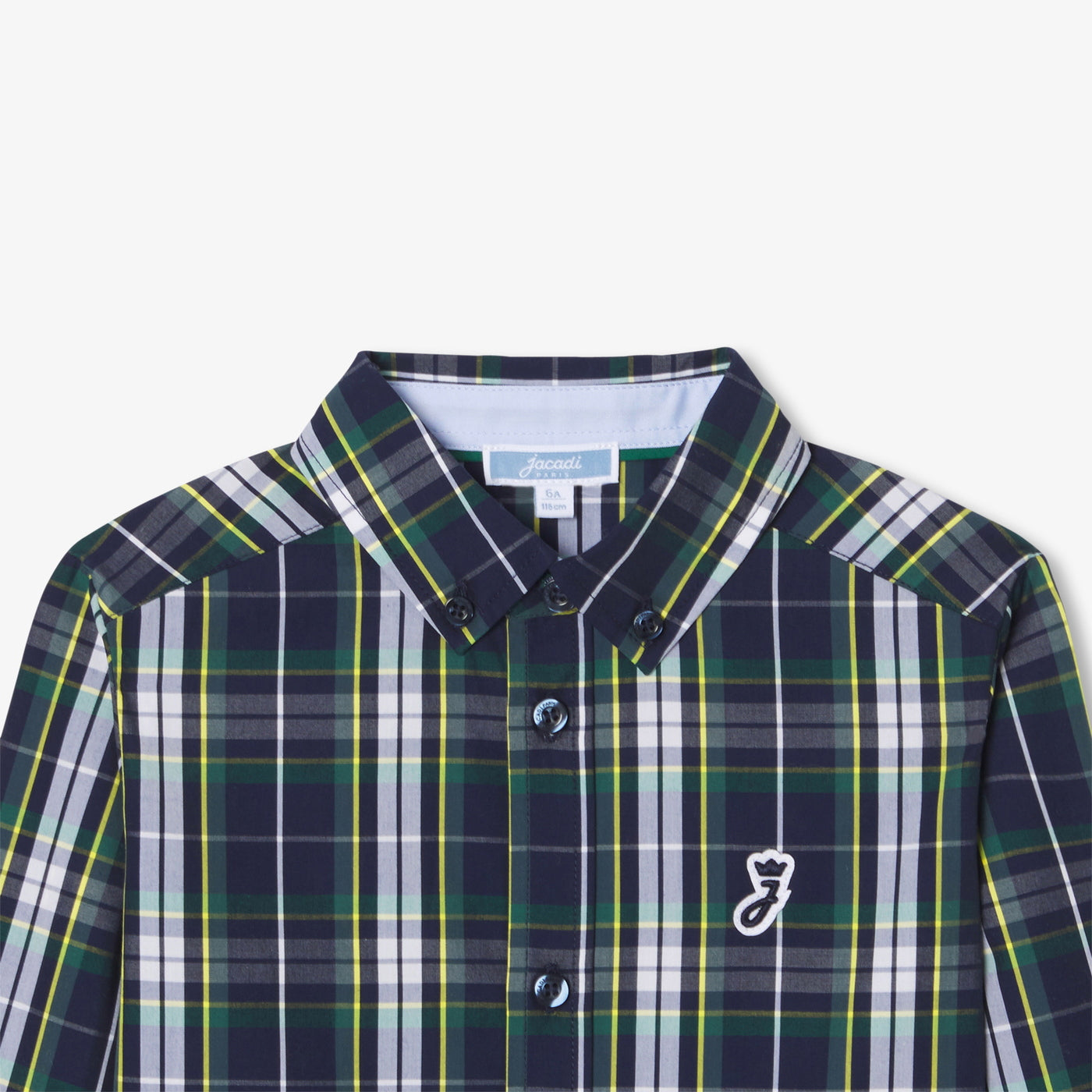Child unisex tartan shirt - marine/multico
