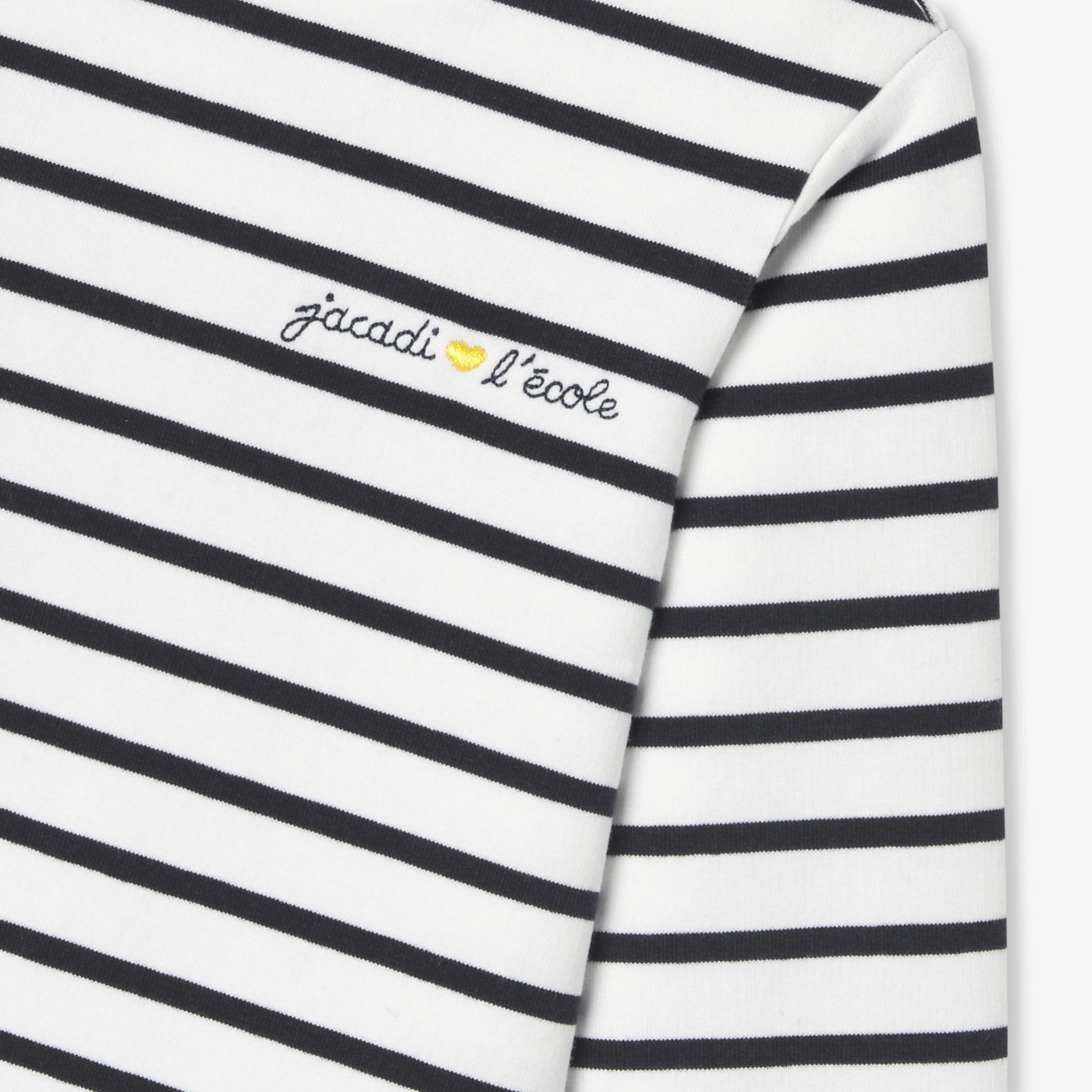 Baby girl Breton tee in lightweight fleece - blanc/marine