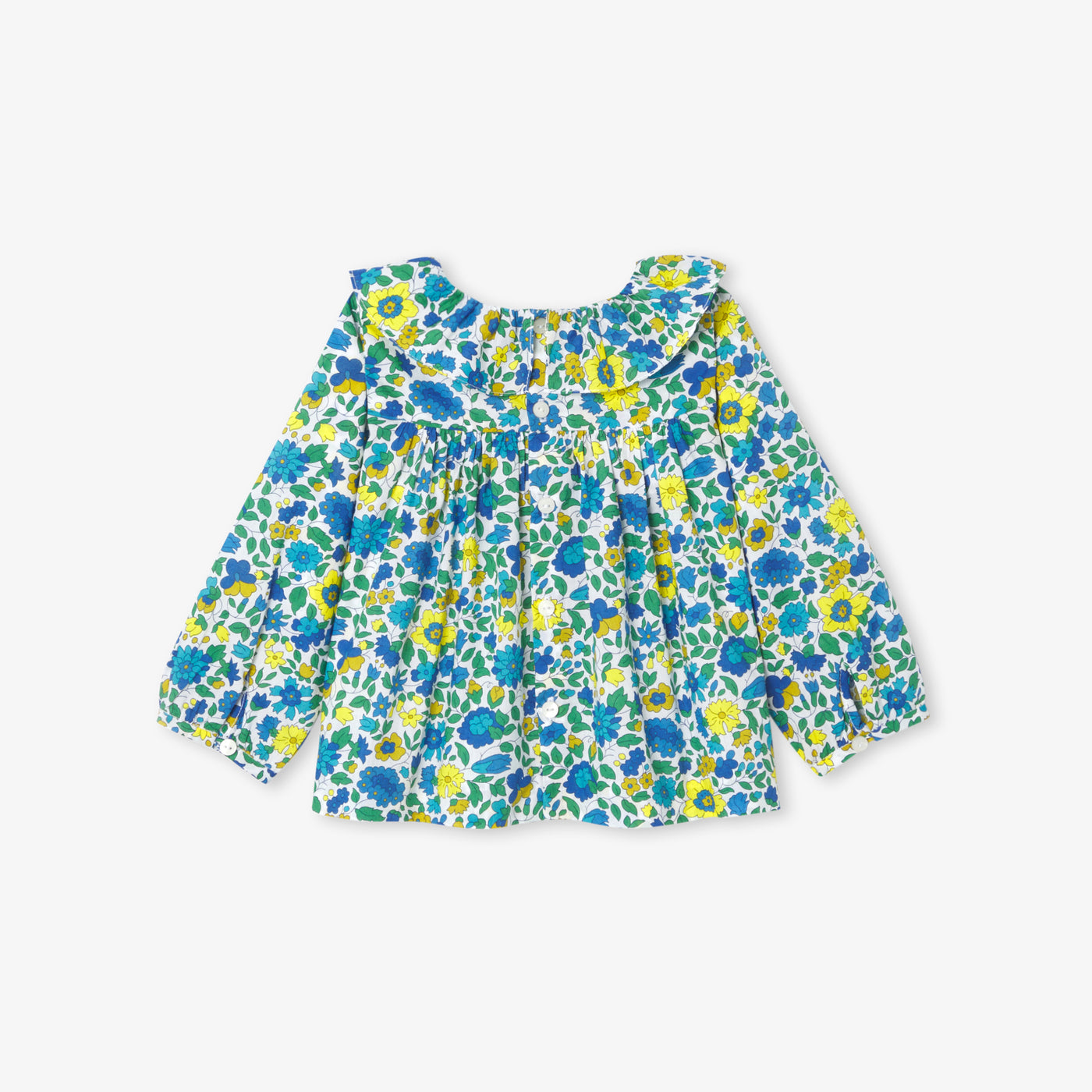 Baby girl blouse in Liberty fabric - blanc/multico