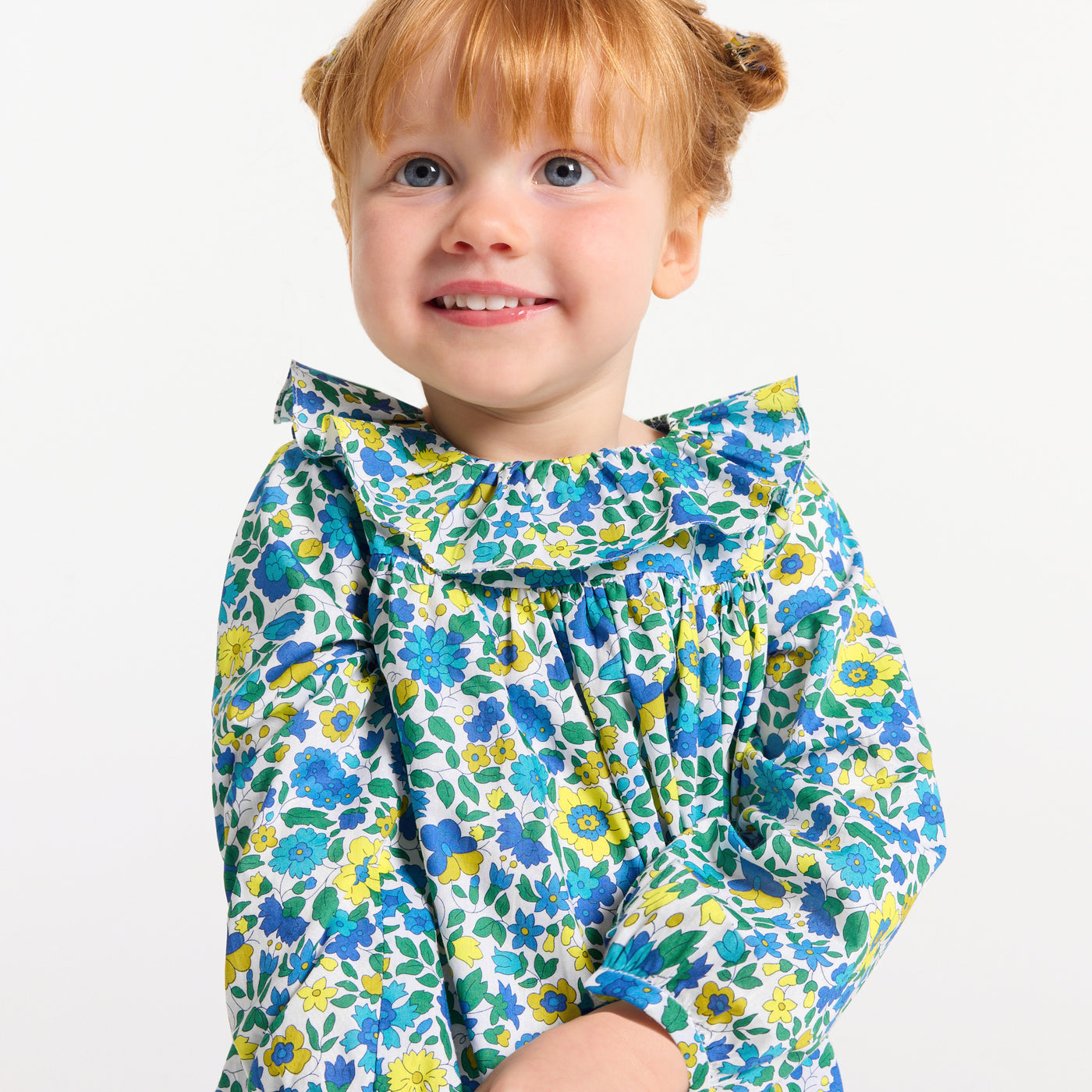 Baby girl blouse in Liberty fabric - blanc/multico